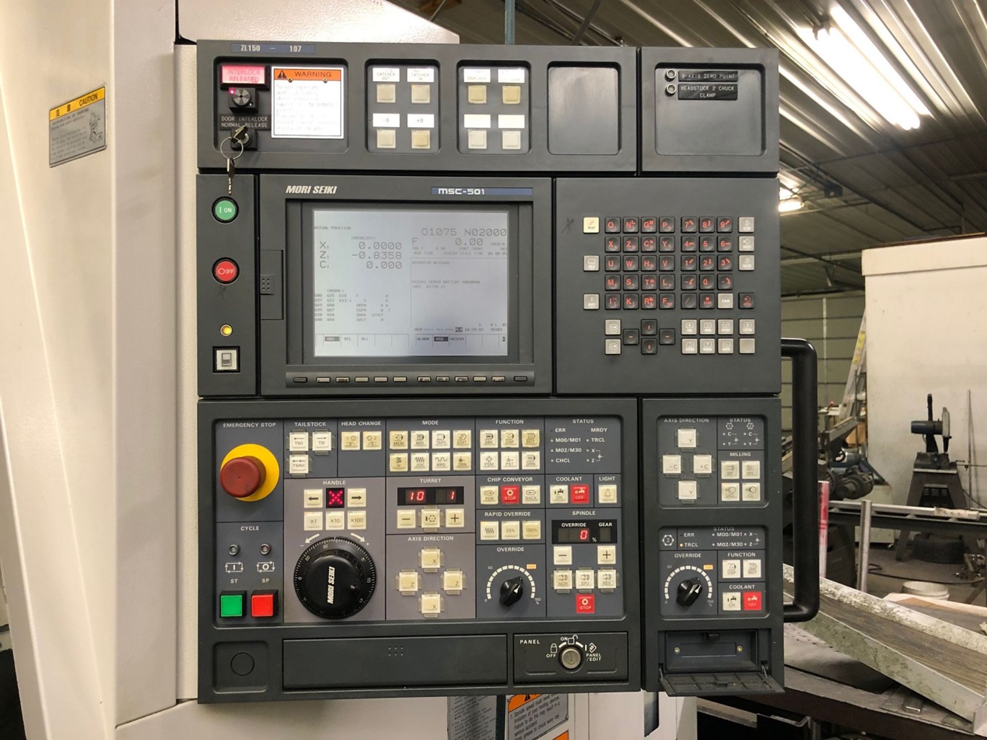 (1999) Mori Seiki Model ZL-150SMC Twin Spindle Twin Turret Live Tool CNC Lathe S/n 107. Live Holders - Image 4 of 5