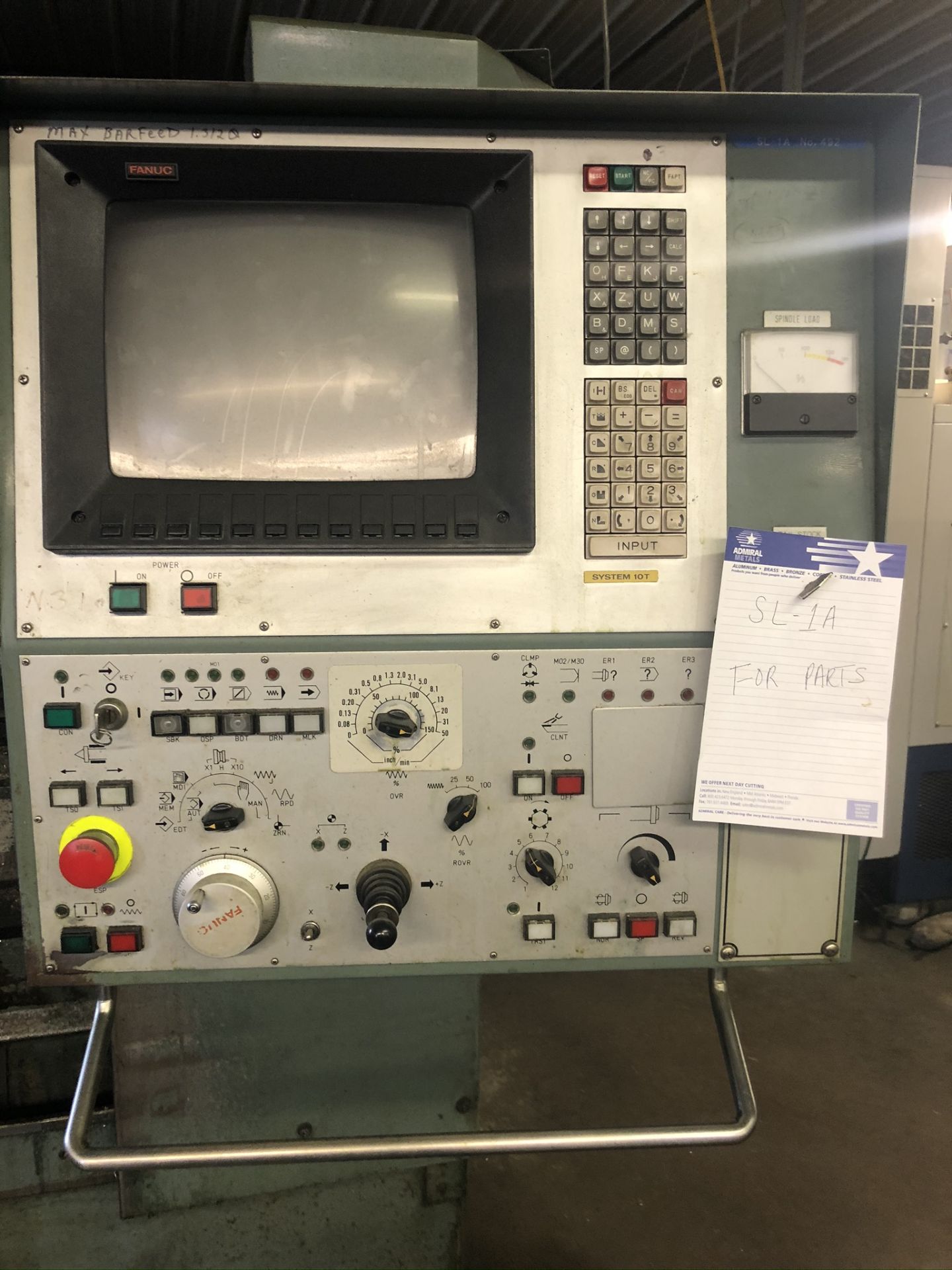 Mori Seiki Model SL-1A CNC Lathe S/N 492 Equipped with Fanuc 10T CNC Control, - Image 3 of 4