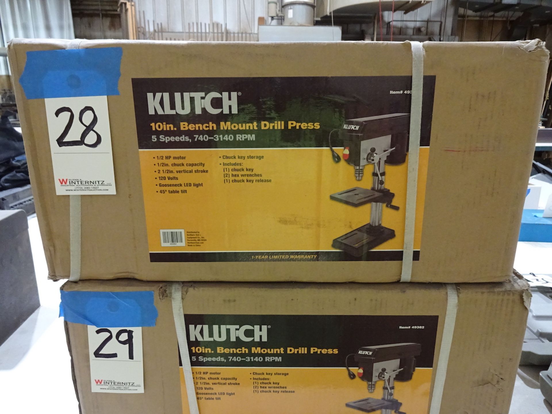 Klutch 10 in. Bench Mount Drill Press, (5) Speeds, 740 - 3140 RPM, 1/2 HP Motor, 1/2 in. Chuck