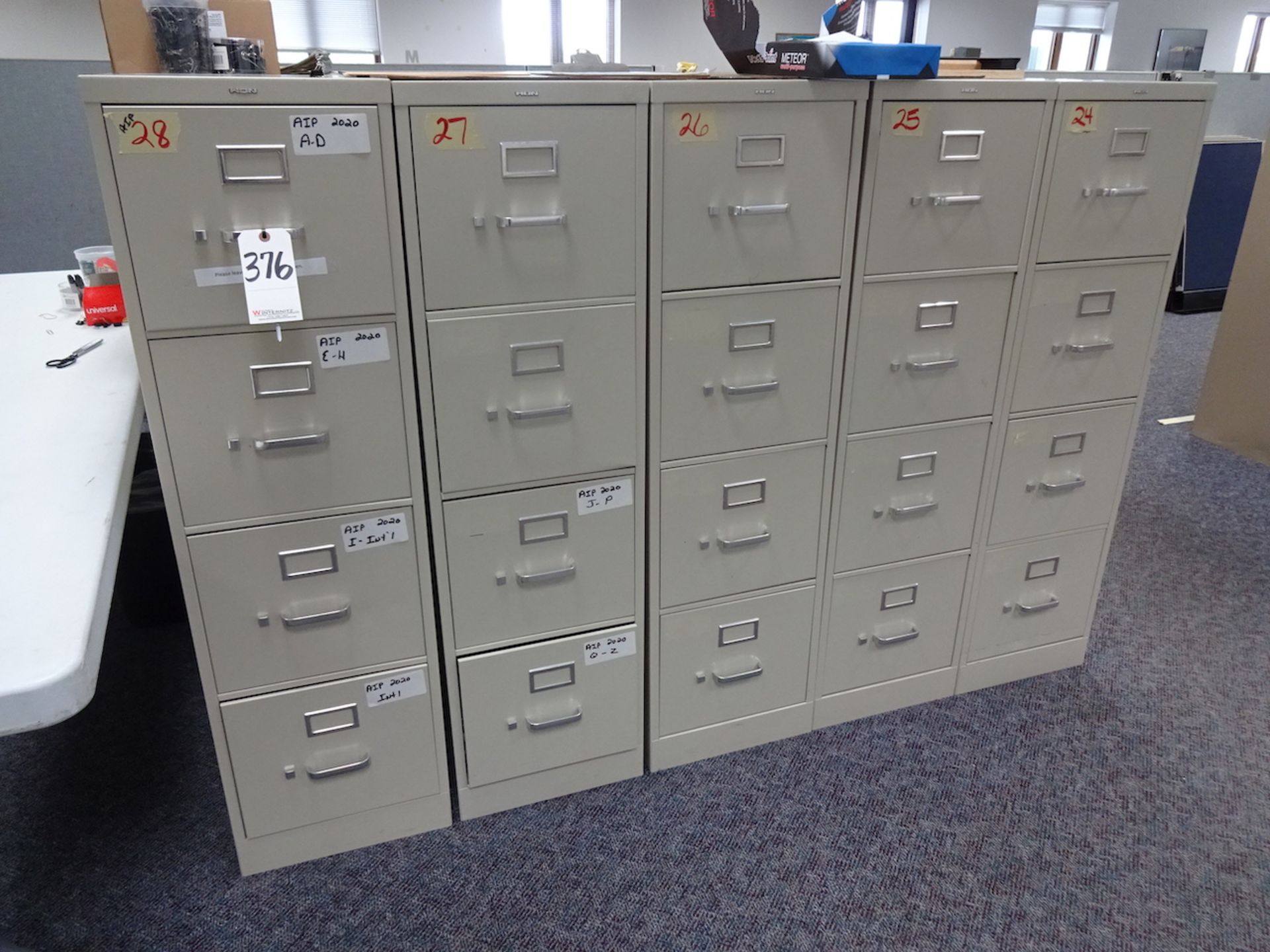 LOT: (5) Hon 4-Drawer File Cabinets