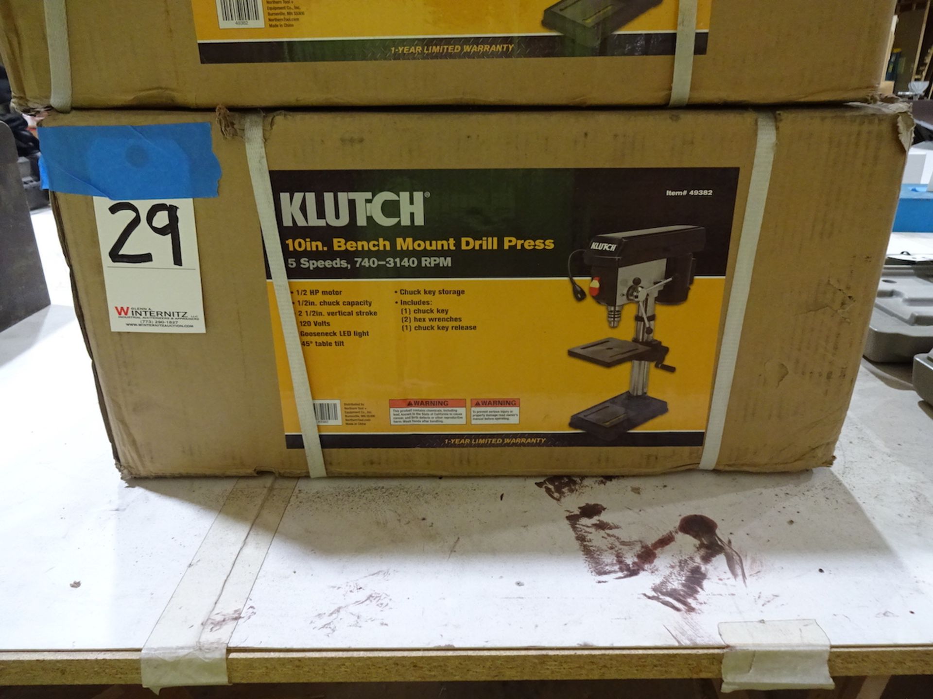 Klutch 10 in. Bench Mount Drill Press, (5) Speeds, 740 - 3140 RPM, 1/2 HP Motor, 1/2 in. Chuck