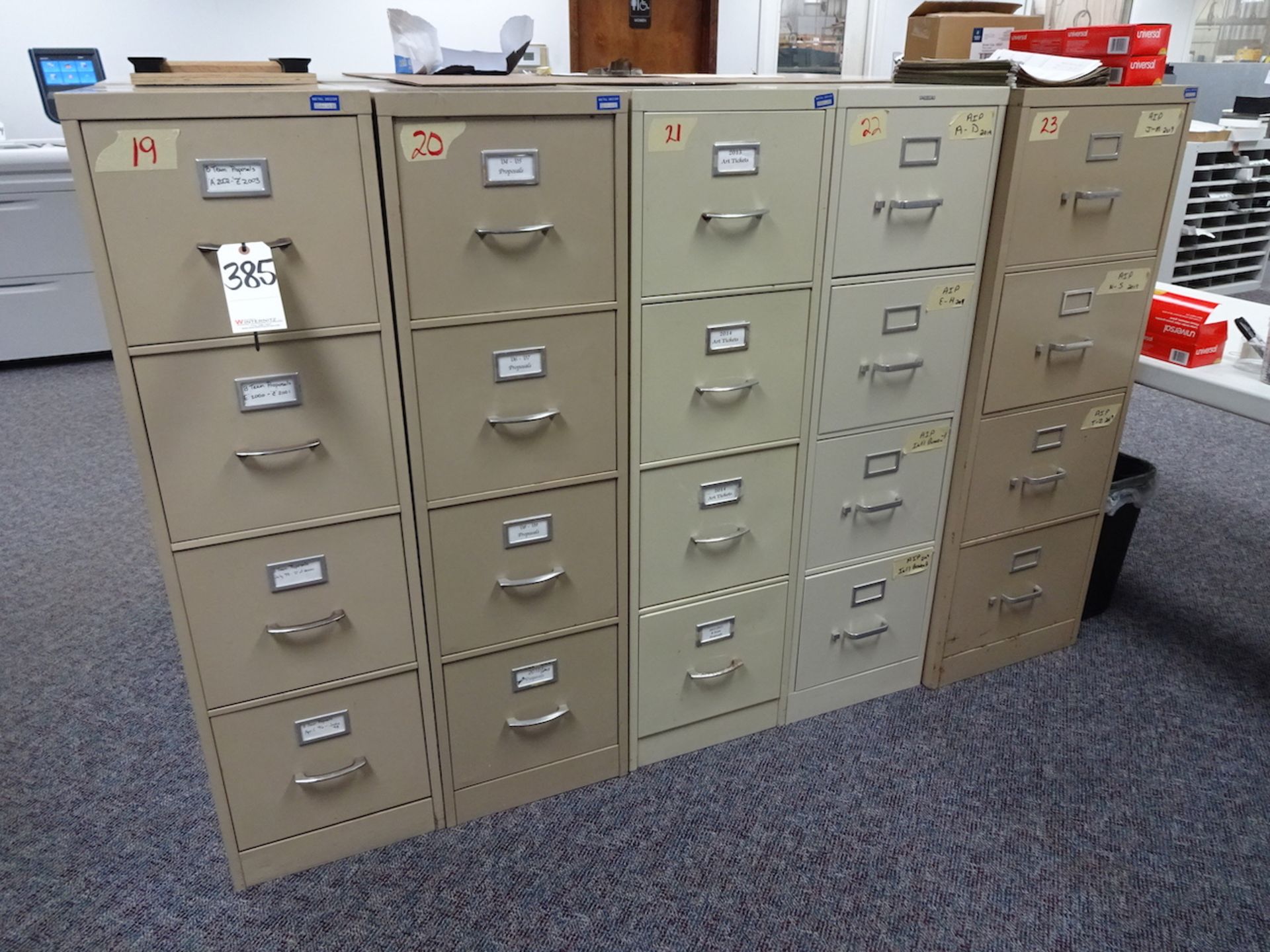 LOT: (5) 4-Drawer File Cabinets