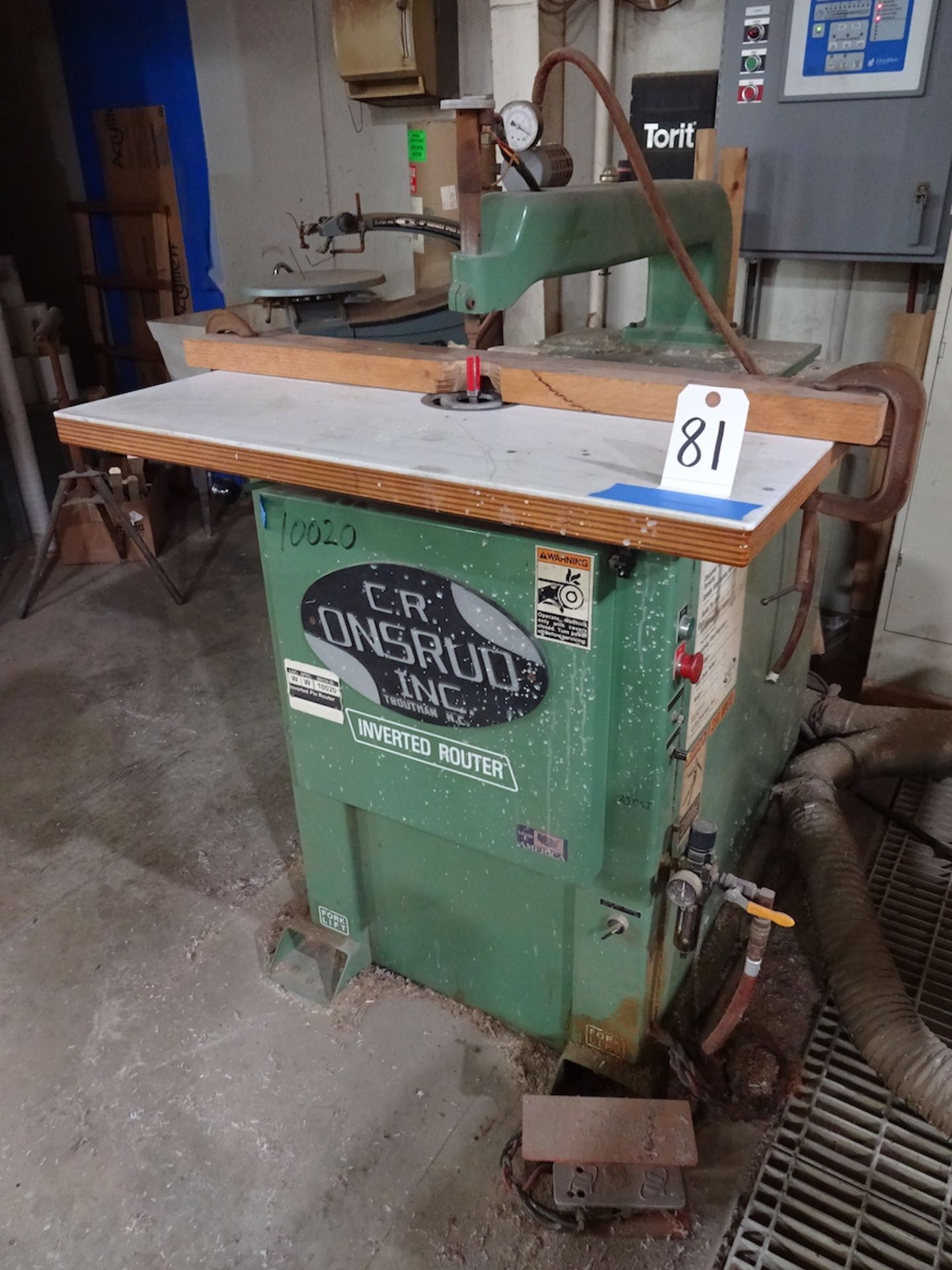 C.R. Onsrud Model 3025 Inverted Router, S/N 30211, 5 HP, 230 Volt