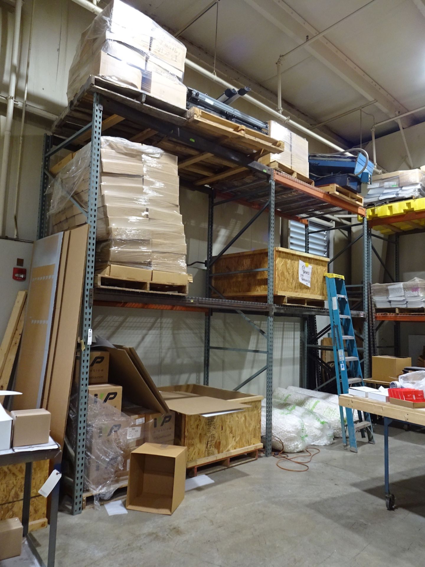 LOT: (10) Sections Assorted Heavy Duty Adjustable Pallet Rack, with Wire Mesh Decking (No Contents)