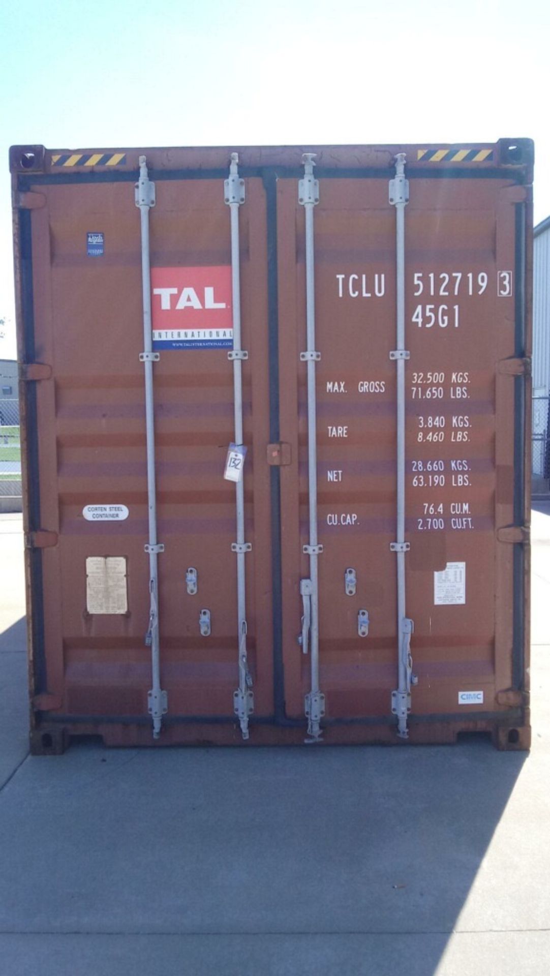 TAL International Model NL40H-096A Shipping Container, 40 ft. Long x 92 in. Wide x 102 in. High, - Image 2 of 4