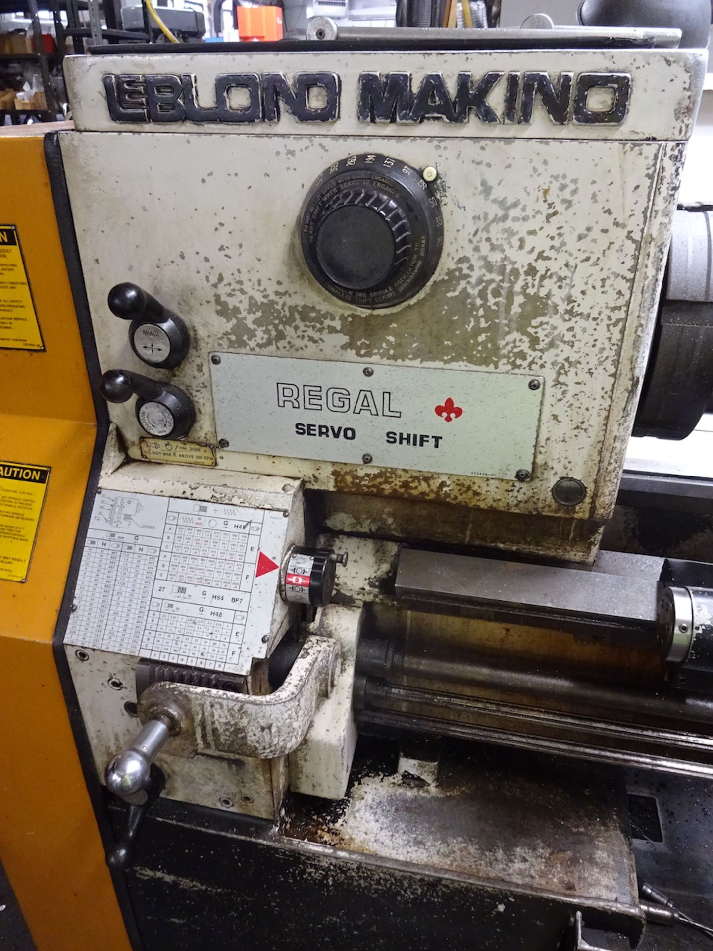 LeBlond Makino Regal 19 in. x 72 in. (approx.) Servo Shift Engine Lathe, S/N 14F-541, 25 - 1000 RPM, - Image 4 of 13