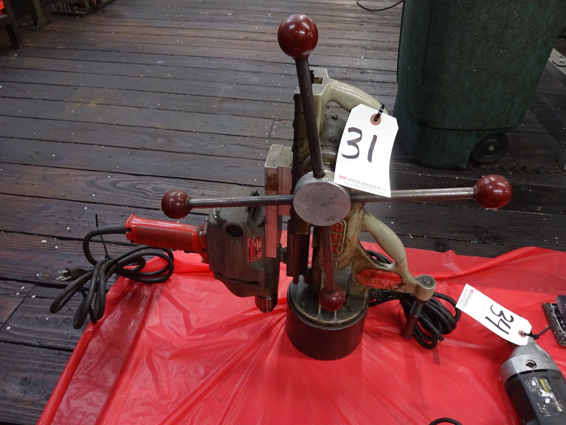 Bux Model L1 Magnetic Base Drill, with 1/2 in. Electric Drill