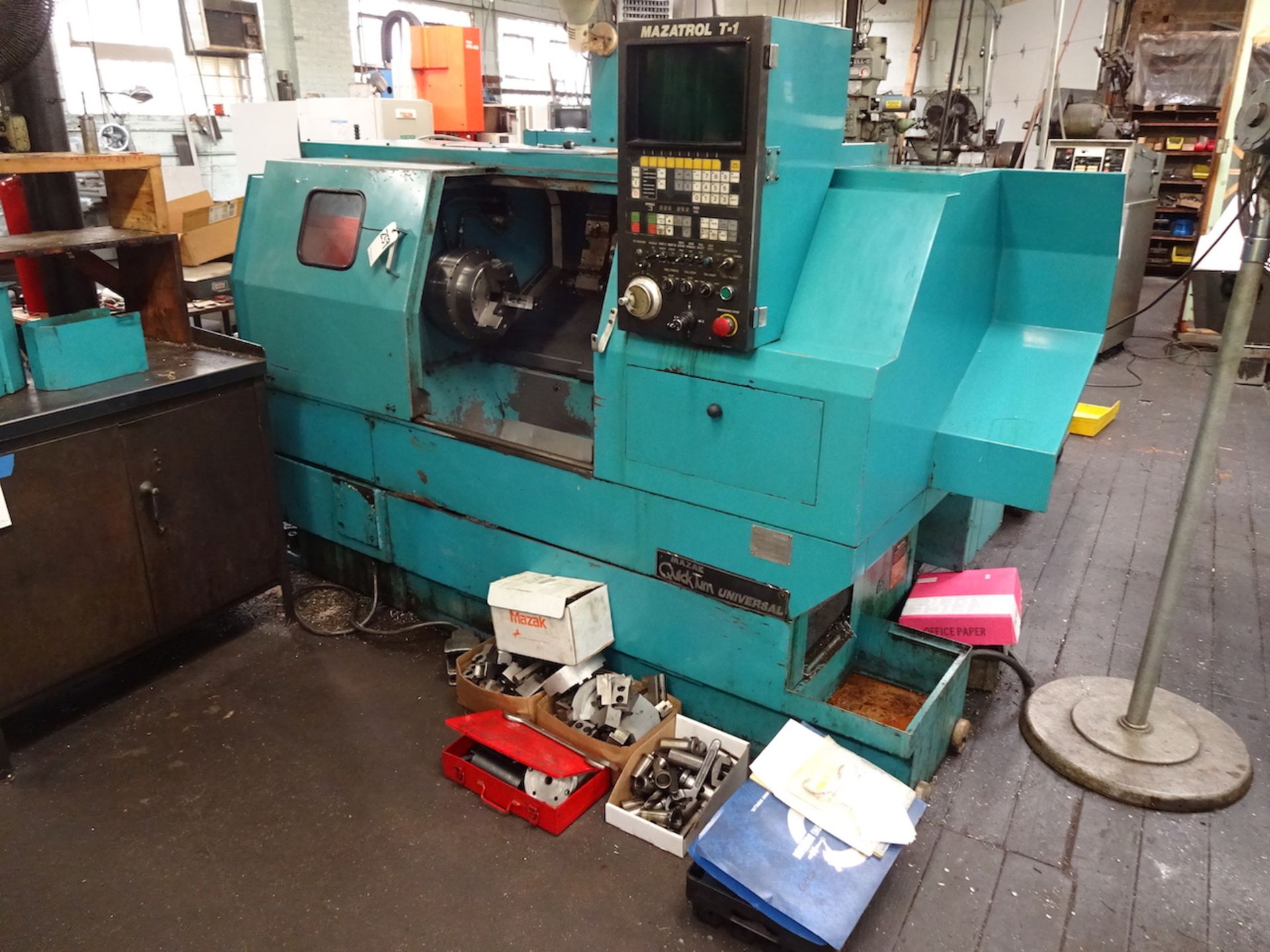 Mazak Quick Turn 10 Universal CNC Turning Center, S/N 52713 (1983), Mazatrol T-1 Control, Tailstock,