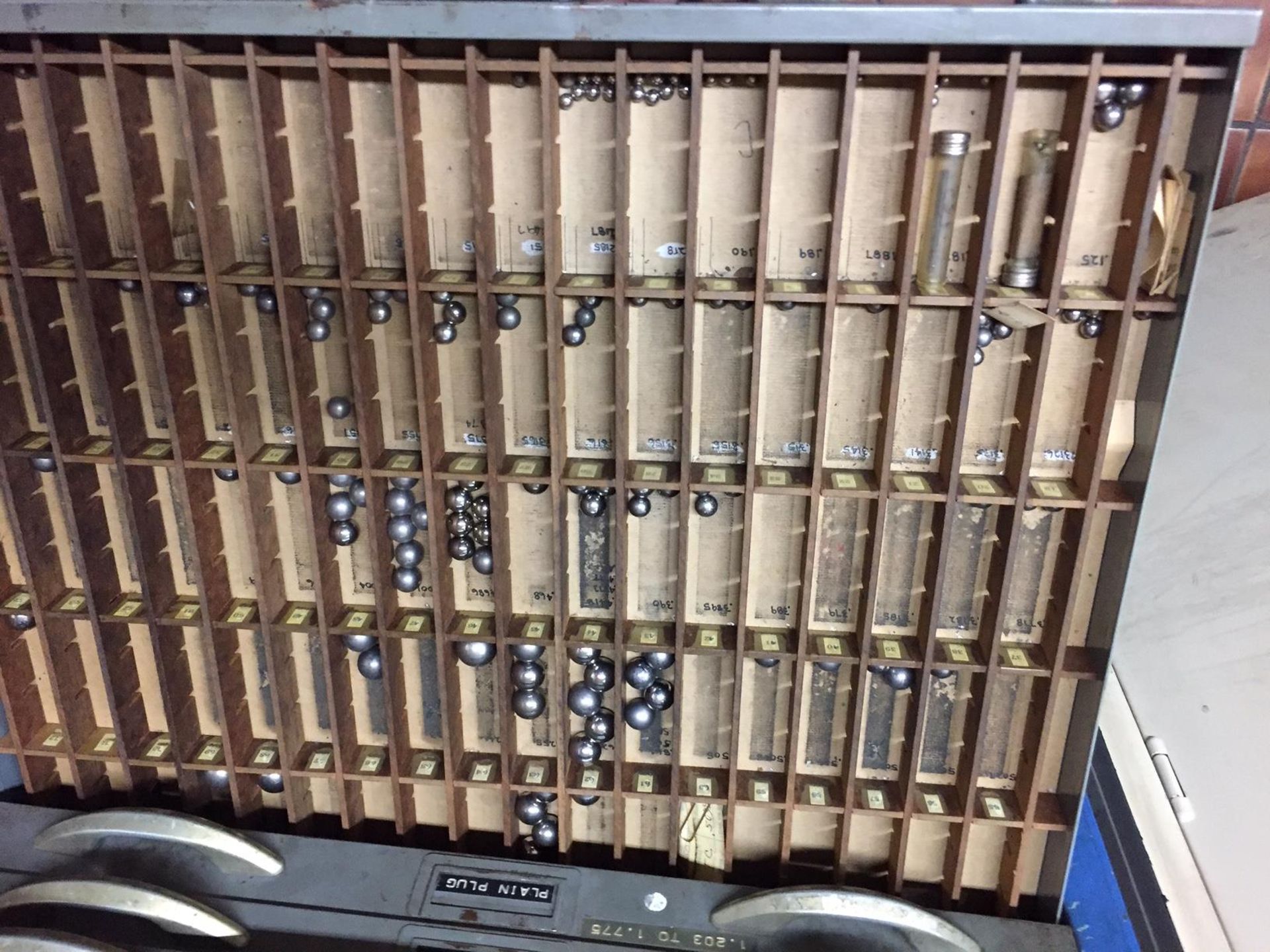 LOT: Assorted Plug Gauges, Sizing Balls, Holders, Counterbores, etc., with Cabinet - Image 13 of 25