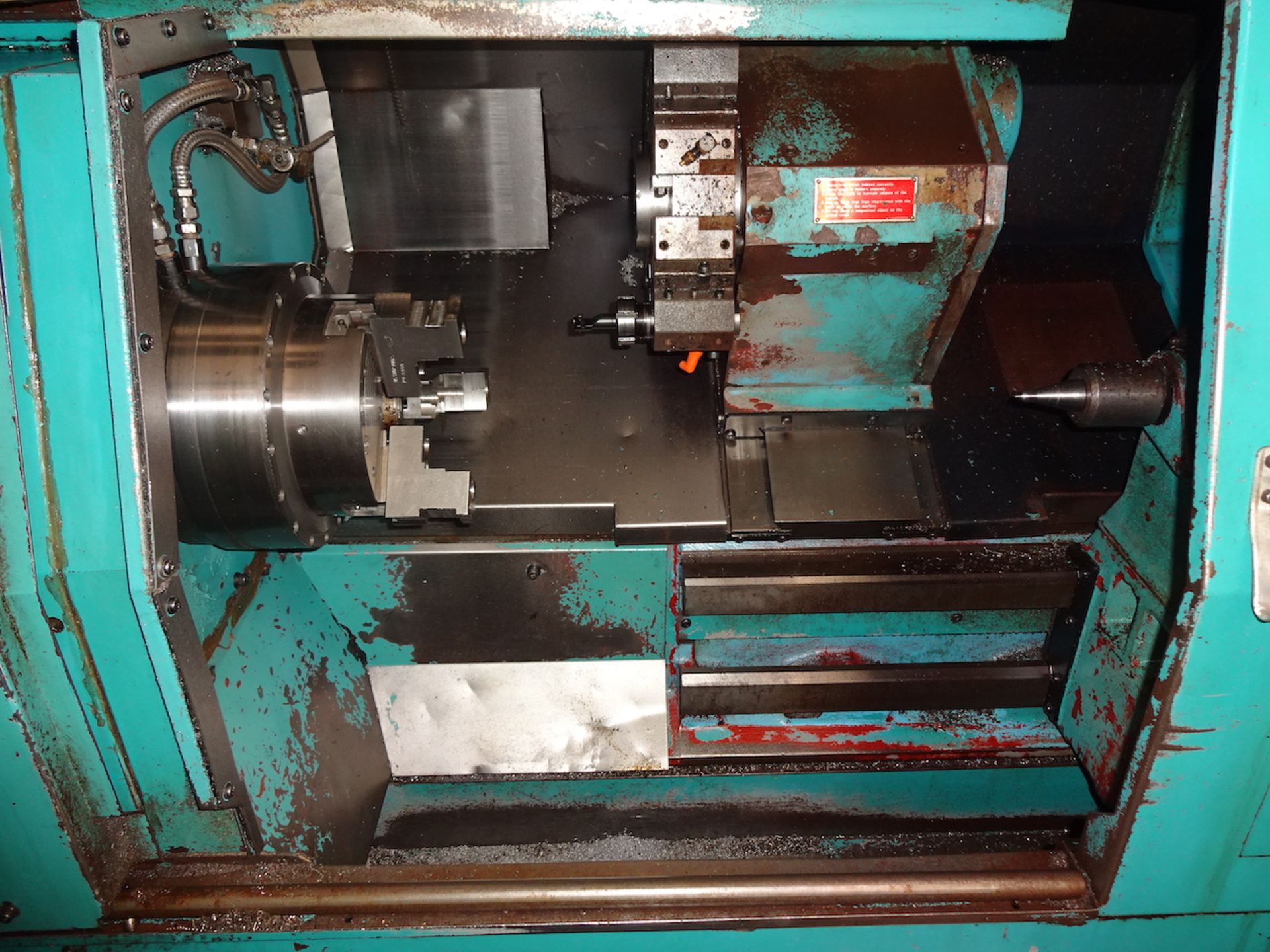 Mazak Quick Turn 10 Universal CNC Turning Center, S/N 52713 (1983), Mazatrol T-1 Control, Tailstock, - Image 8 of 13