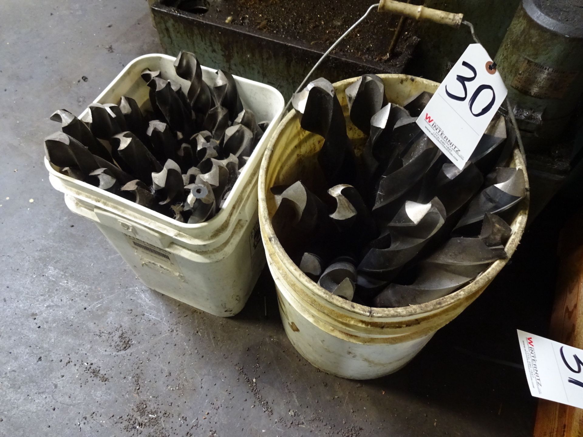 LOT: Assorted Large Drills in (2) Buckets