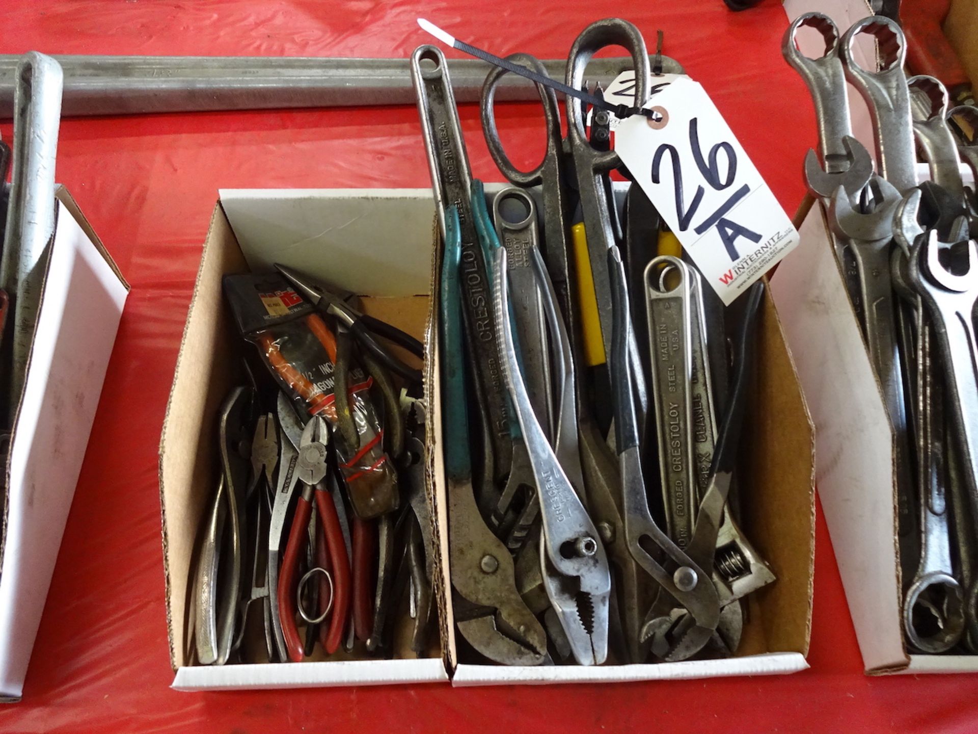 LOT: Wrenches, Pliers, Snips, etc. in (2) Boxes