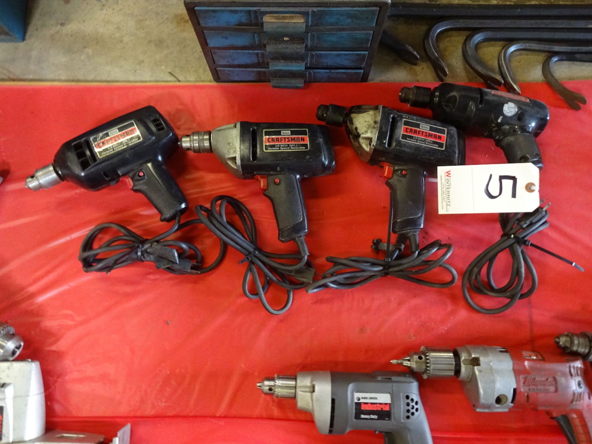 LOT: (4) Sears Craftsman 3/8 in. Electric Drills