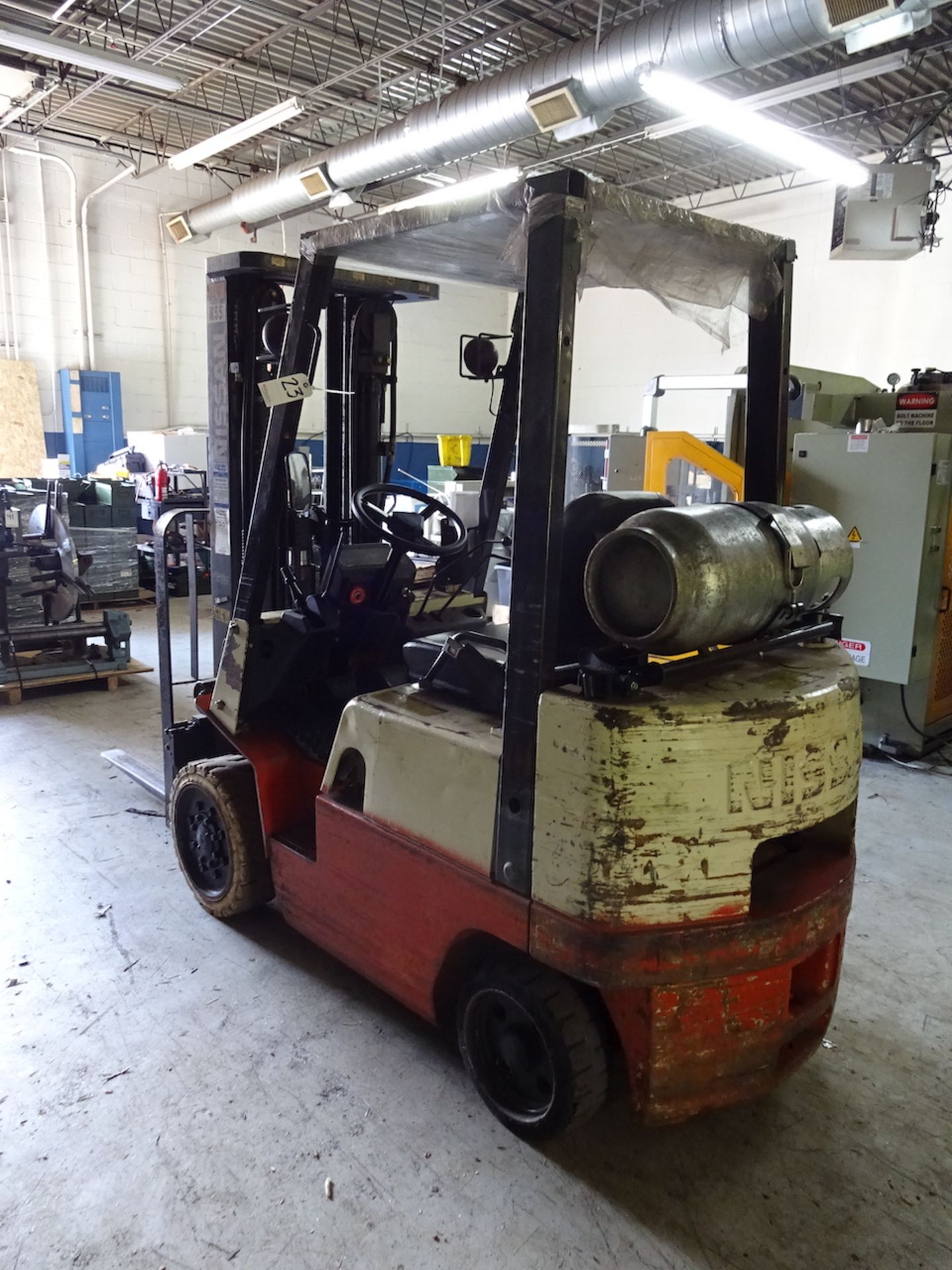 Nissan 3400 lb. Model CPJ02A20PV LP Forklift Truck, S/N 0PJ02-9P0007, 3-Stage Mast, Side Shift, 42 - Image 3 of 4