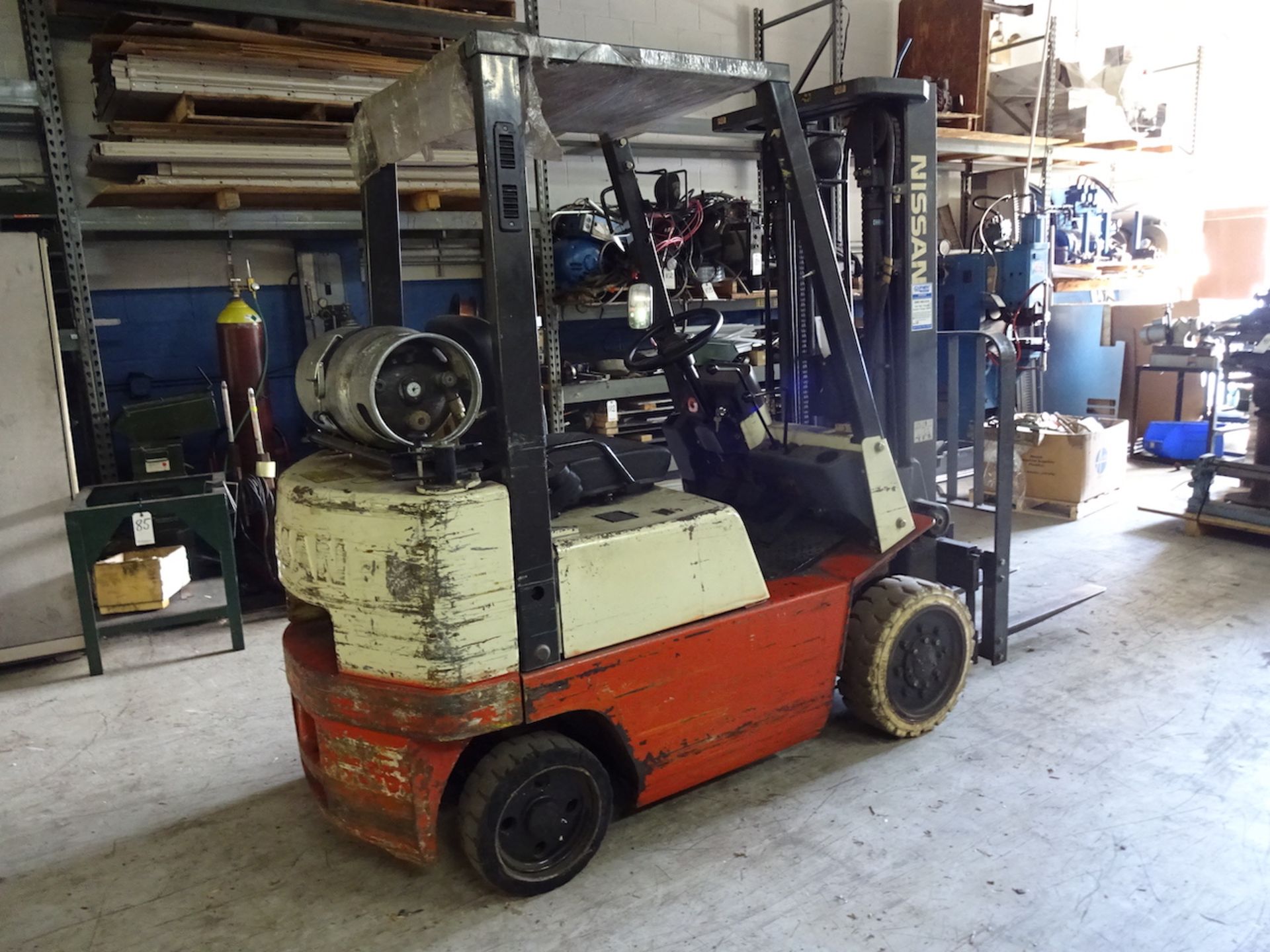 Nissan 3400 lb. Model CPJ02A20PV LP Forklift Truck, S/N 0PJ02-9P0007, 3-Stage Mast, Side Shift, 42 - Image 2 of 4