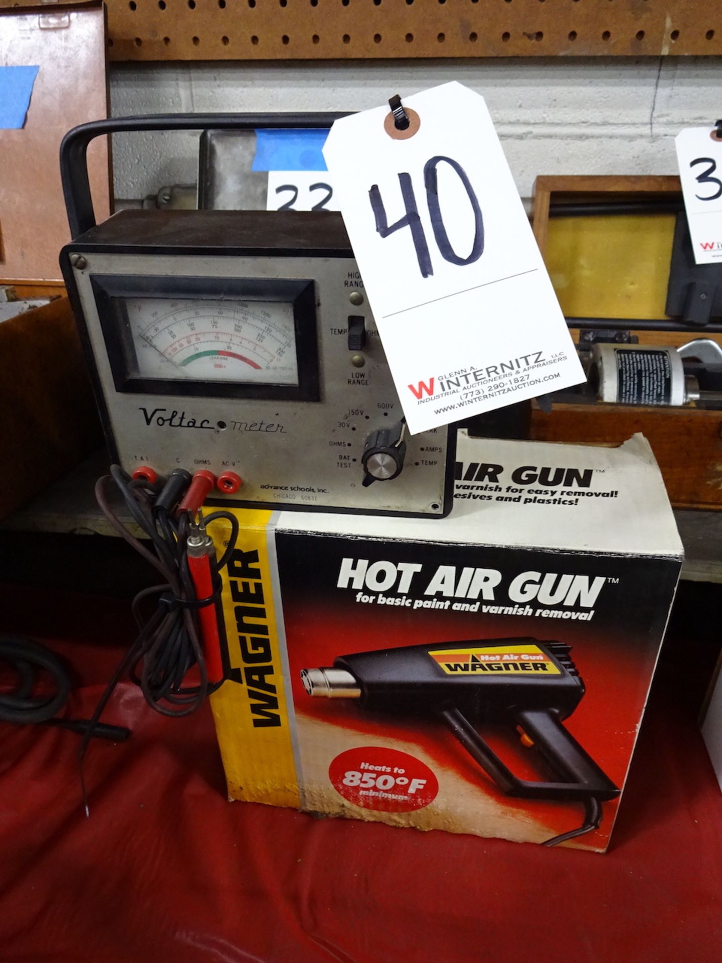 LOT: Advance Schools Voltac Meter & Wagner Hot Air Gun