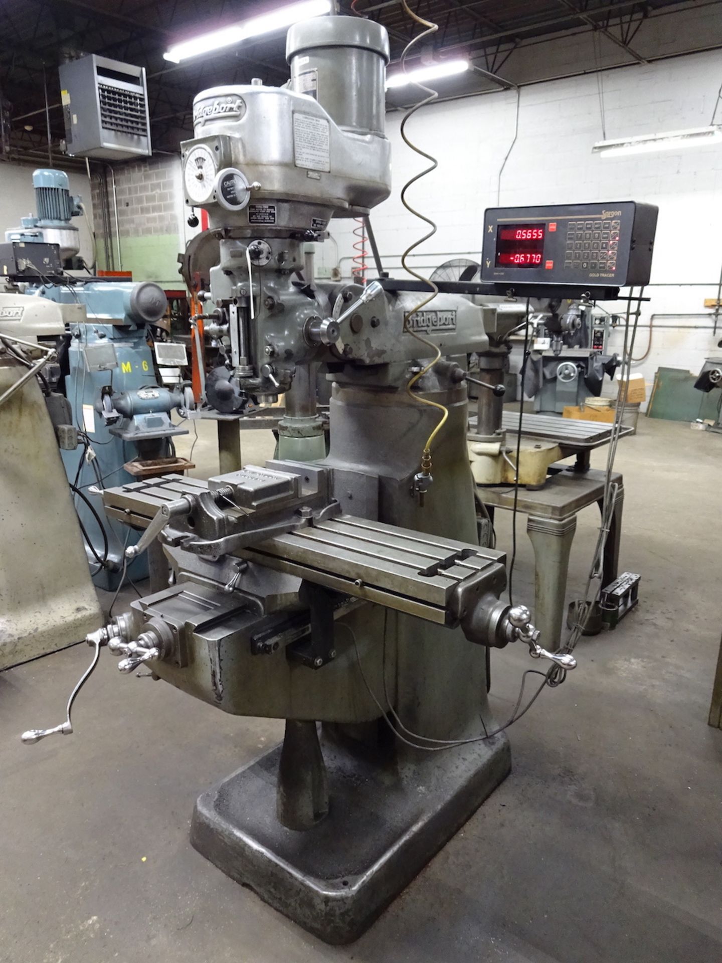 Bridgeport 1-1/2 HP Variable Speed Vertical Milling Machine, S/N 12/BR 121706, Sargon 2-Axis Digital