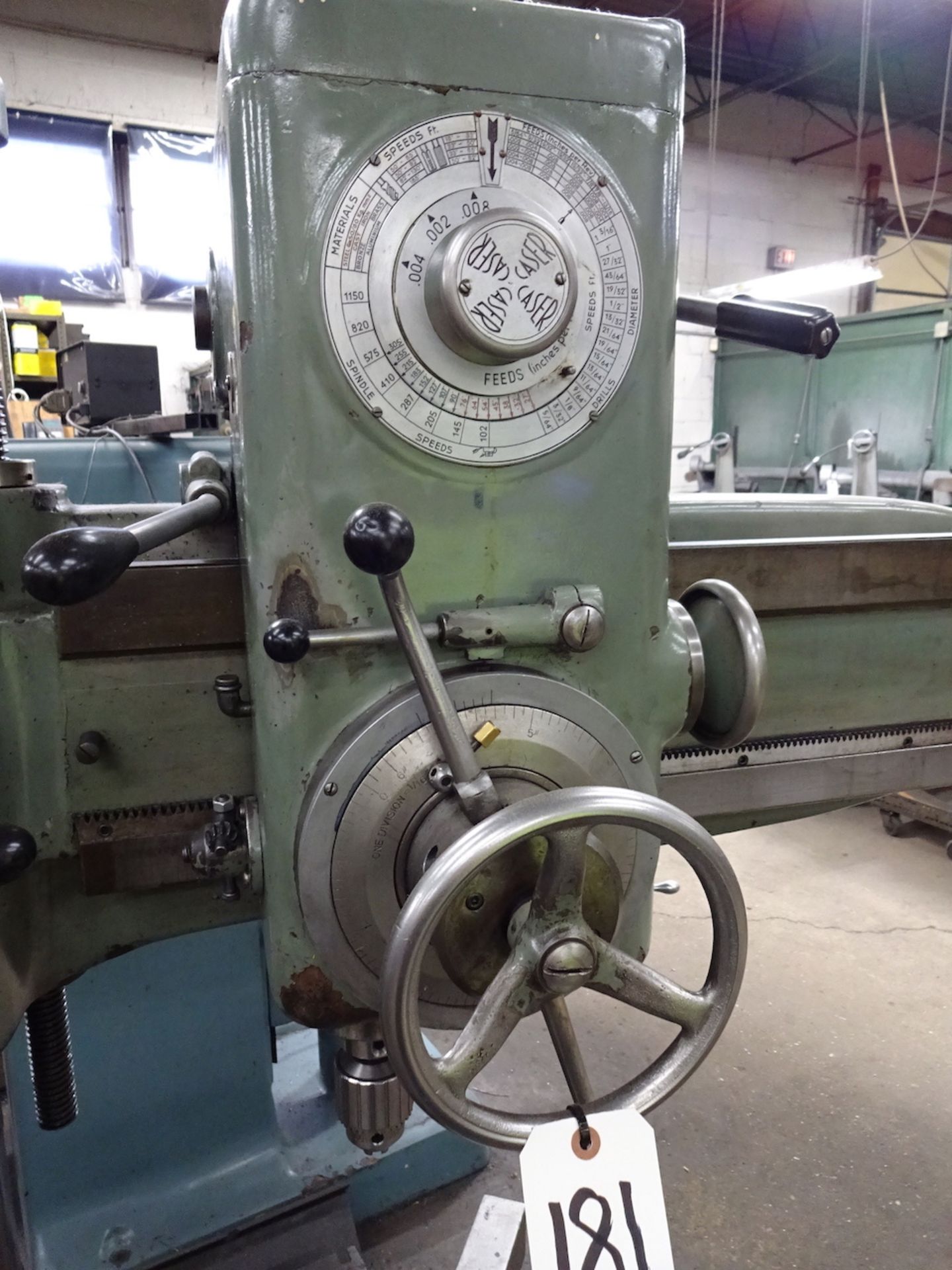 Caser 7-1/2 in. Column x 3 ft. (approx.) Radial Arm Drill, S/N N/A, 24 in. x 18 in x 14 in. T-Slot - Image 3 of 6