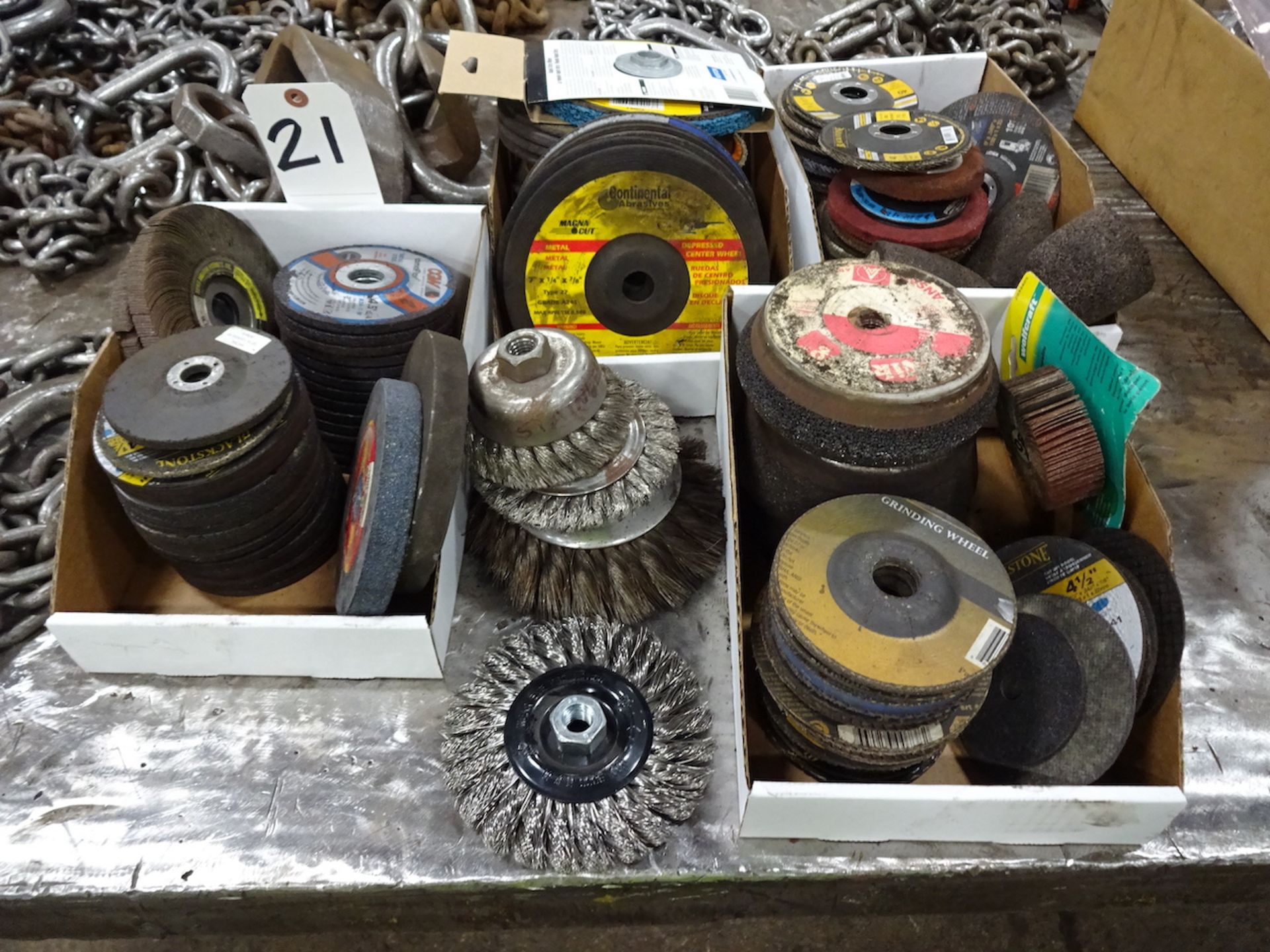 LOT: Assorted Grinding Wheels & Brushes in (4) Boxes