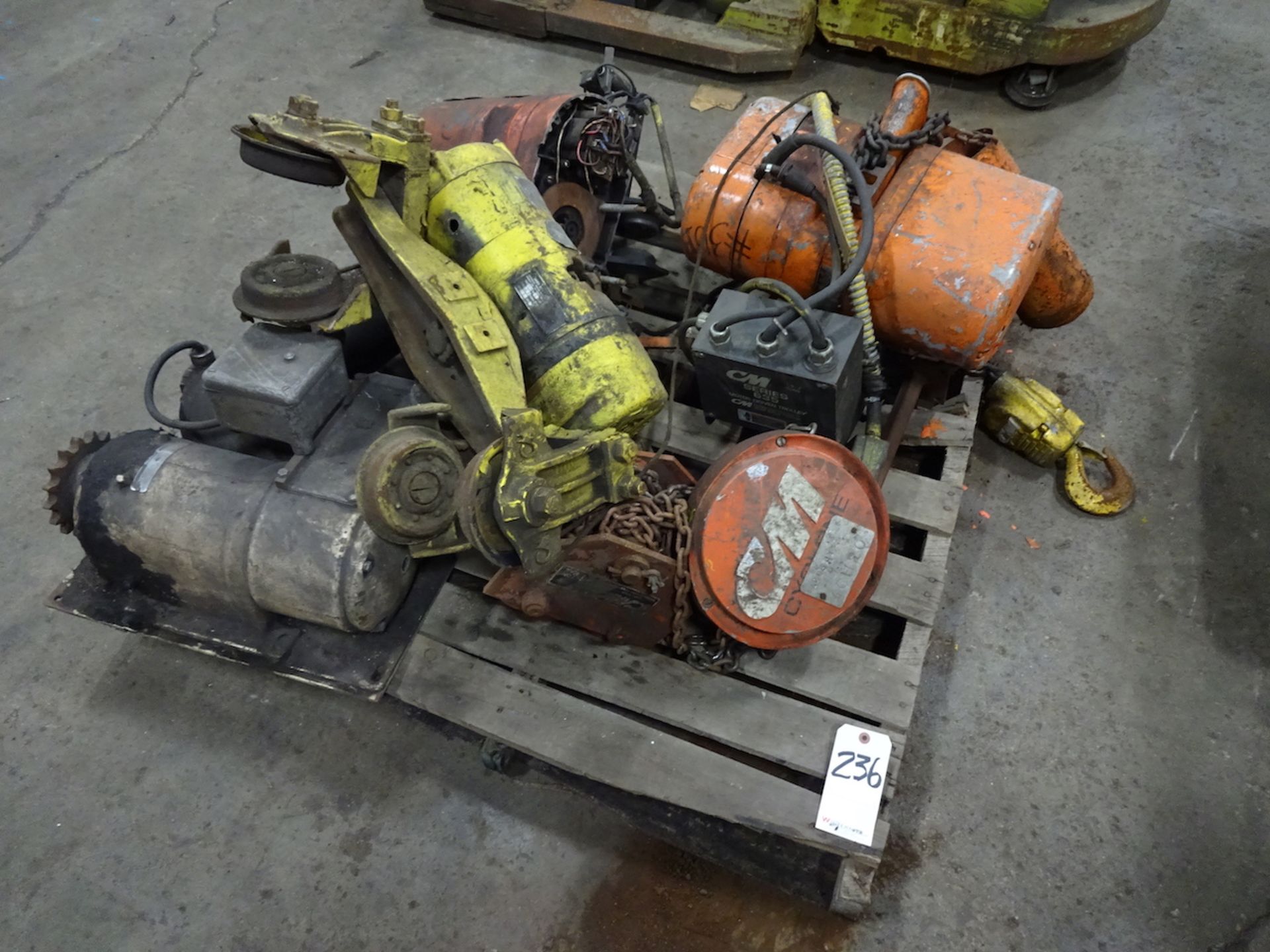 LOT: Electric Hoists on (1) Skid