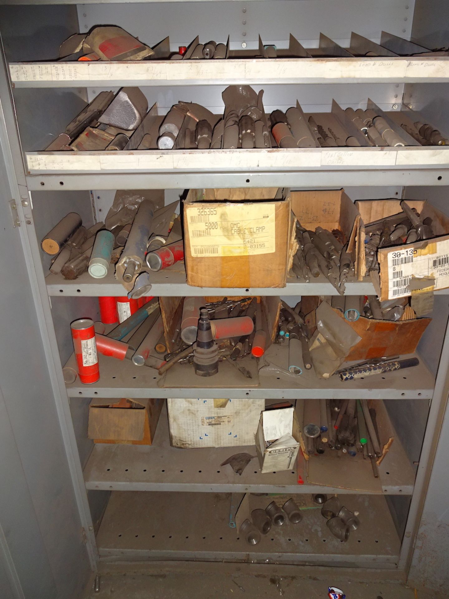 LOT: (3) Double-Door Steel Storage Cabinets with Assorted Drill Bits, Tooling, etc. - Image 5 of 6