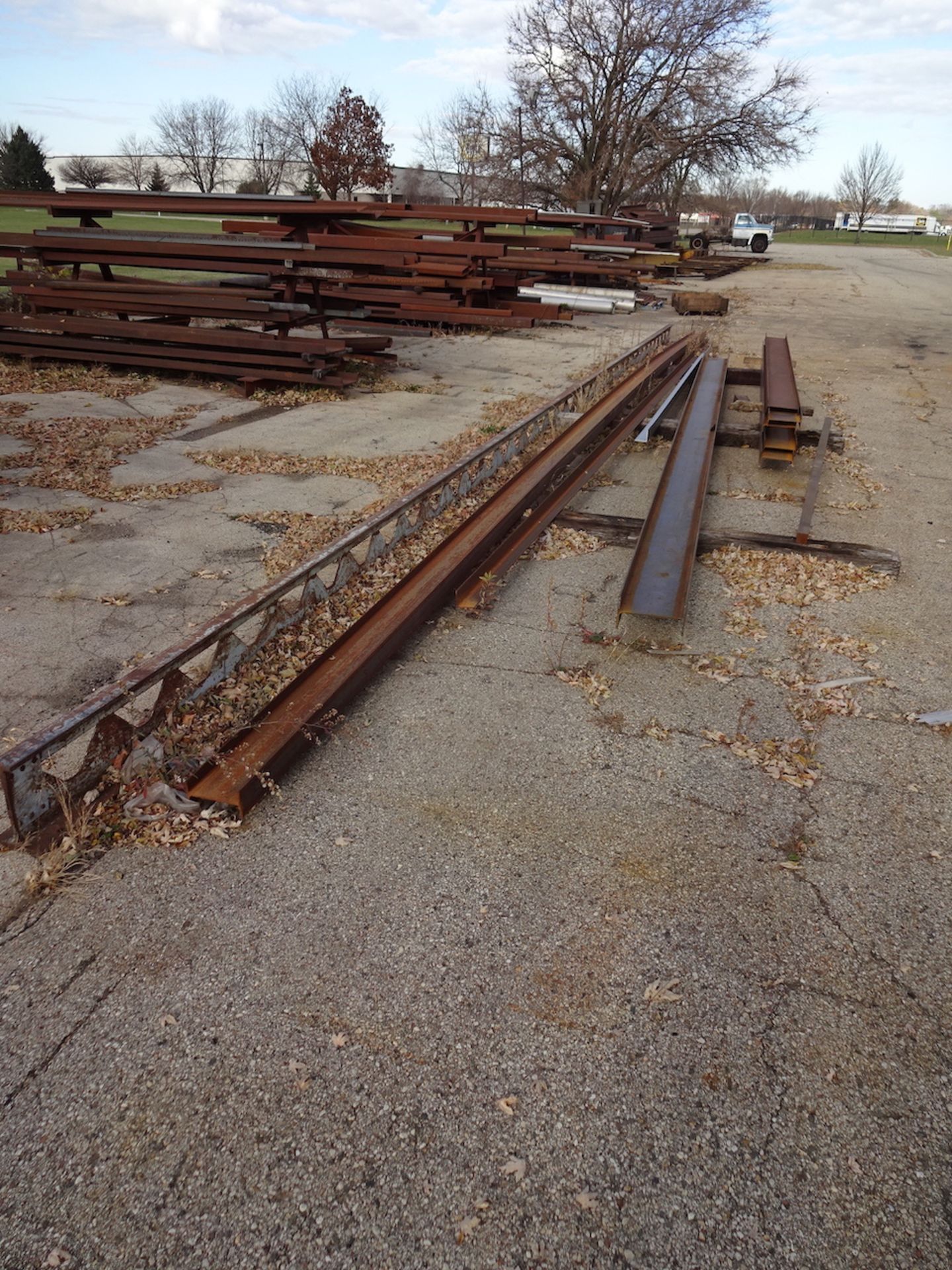 LOT: All Scrap on Southwest Side of Building including I-Beam, Tubing, Square, Channel, Steel Racks, - Image 8 of 24
