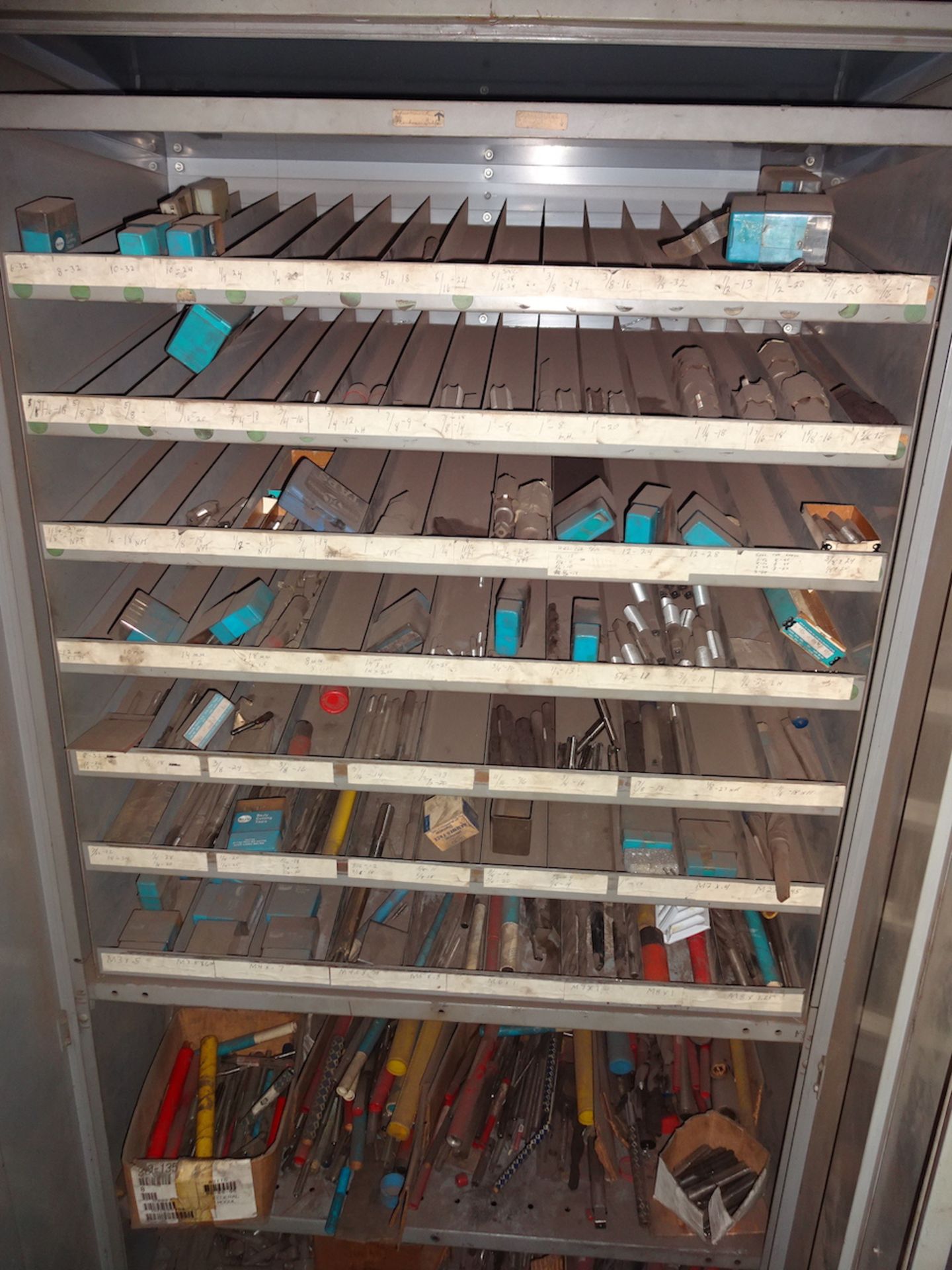 LOT: (3) Double-Door Steel Storage Cabinets with Assorted Drill Bits, Tooling, etc. - Image 2 of 6