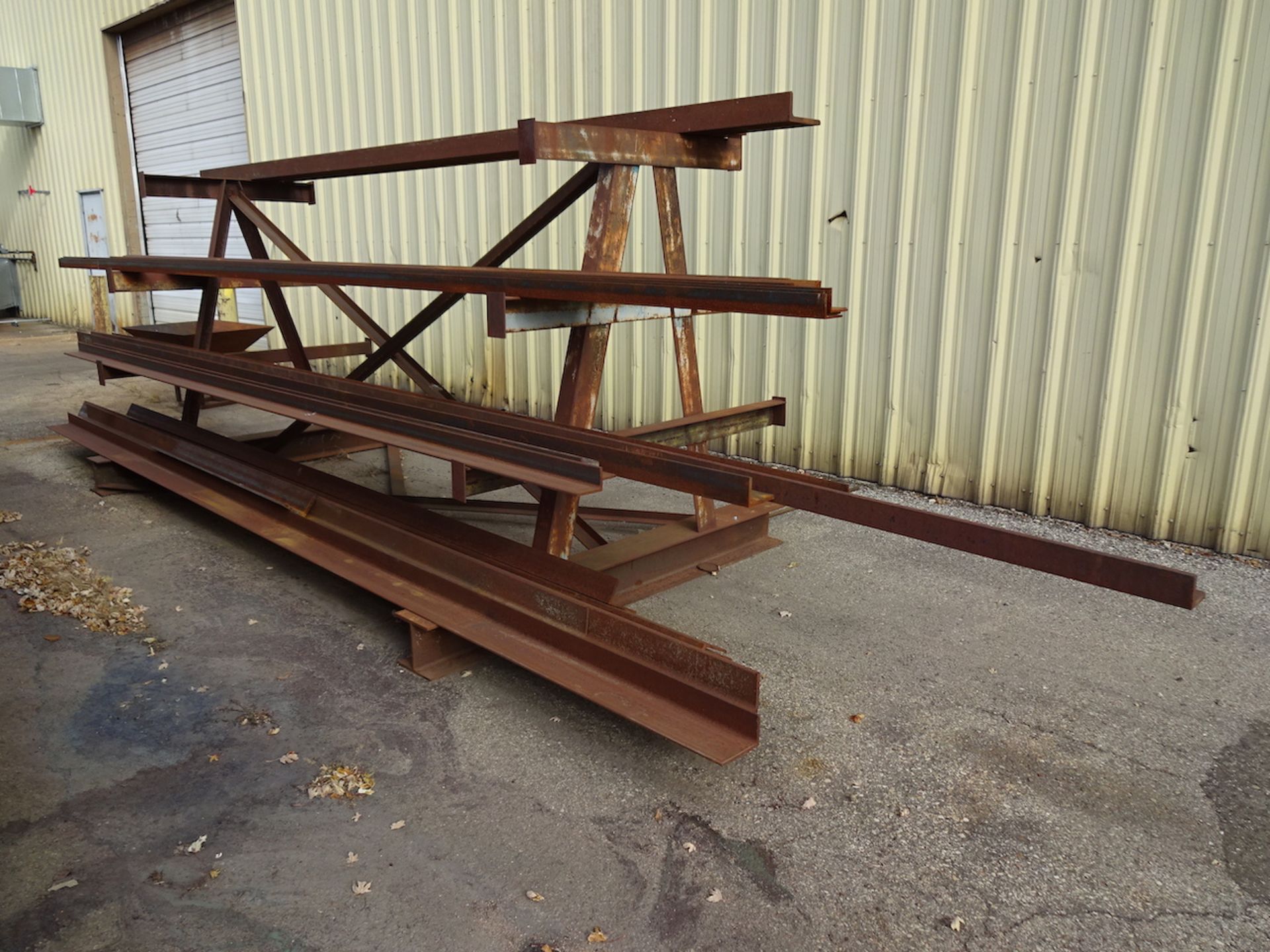 LOT: All Scrap on Southwest Side of Building including I-Beam, Tubing, Square, Channel, Steel Racks, - Image 24 of 24