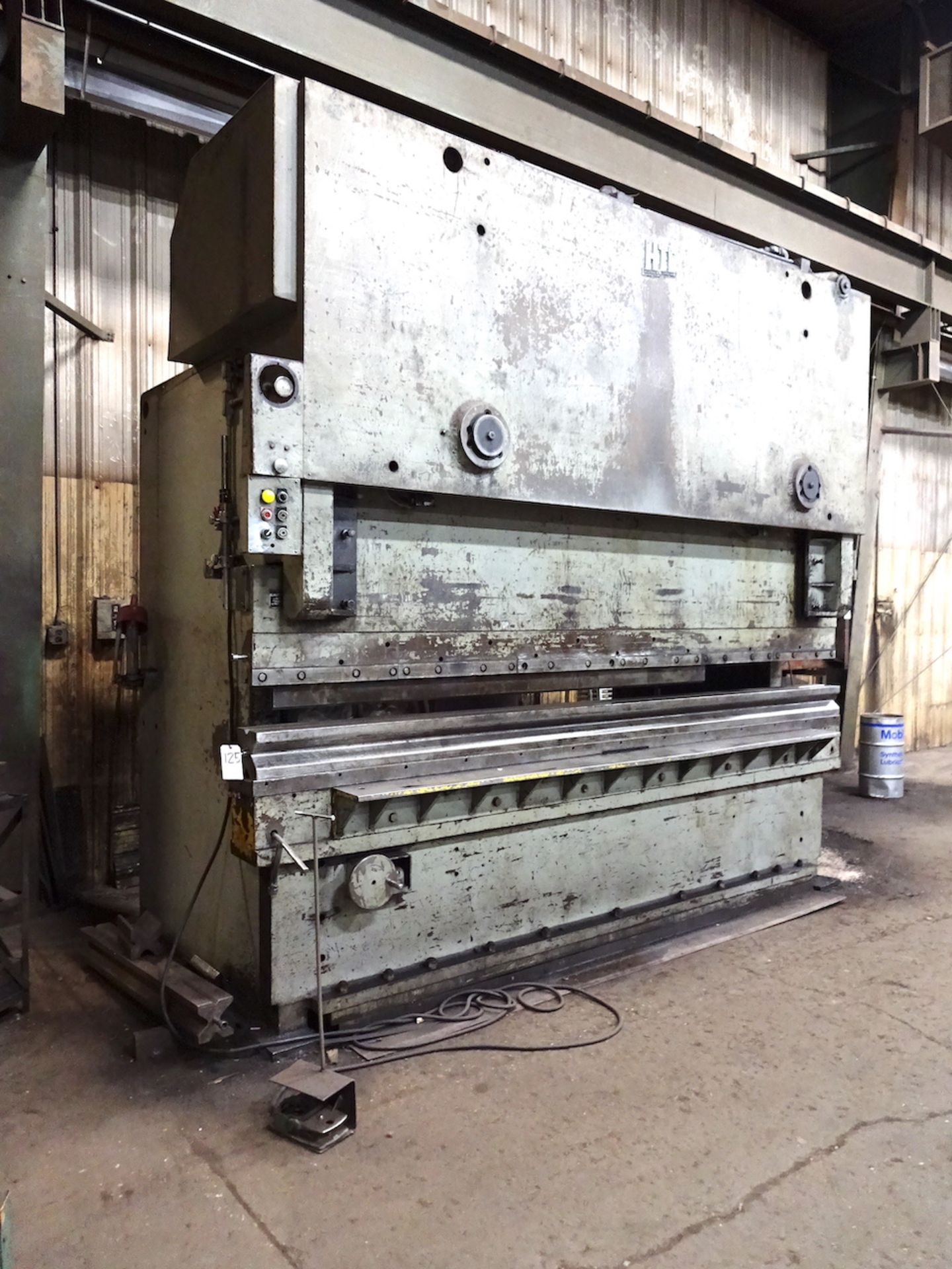 HTC 400 Ton x 12 ft. (approx.) Model 502G Hydraulic Press Brake, S/N 274755, Manual Back Gauge