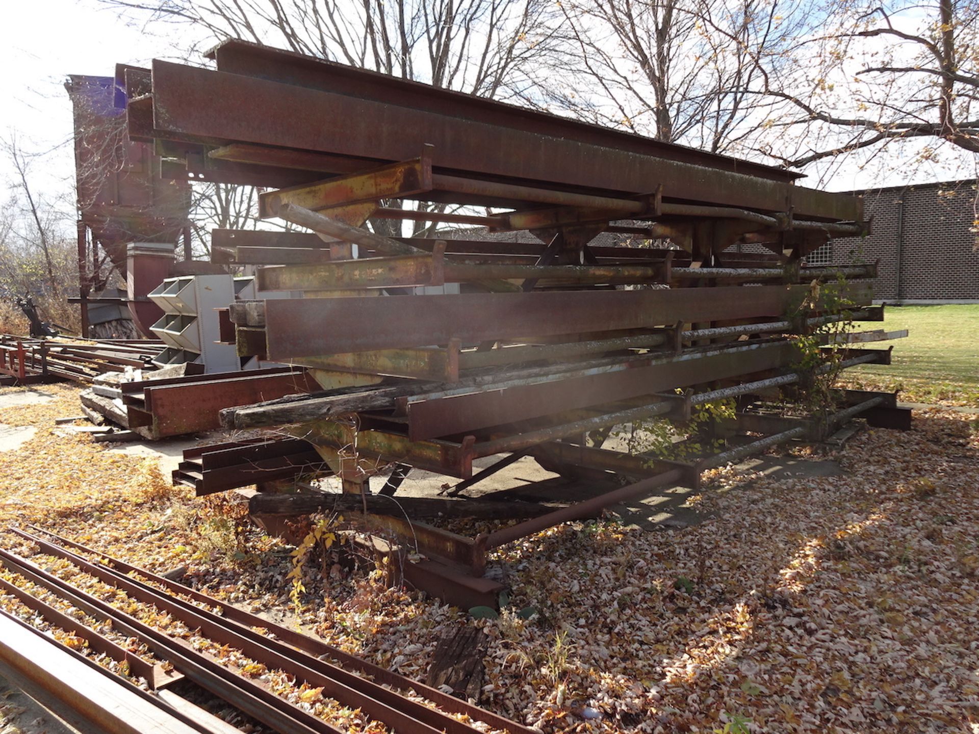 LOT: All Scrap on Southwest Side of Building including I-Beam, Tubing, Square, Channel, Steel Racks, - Image 16 of 24