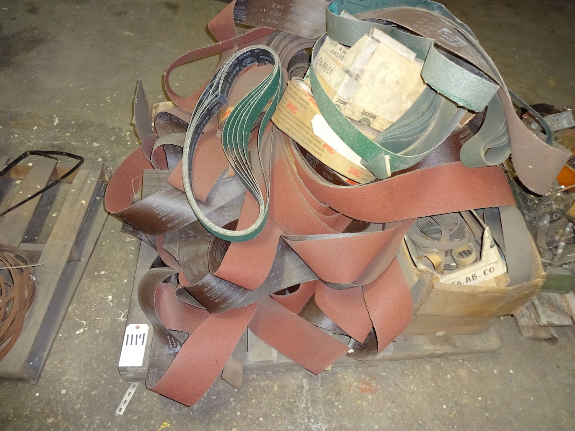 LOT: Assorted Abrasives, Belts, Wheels, etc. on (3) Skids (South Beloit)