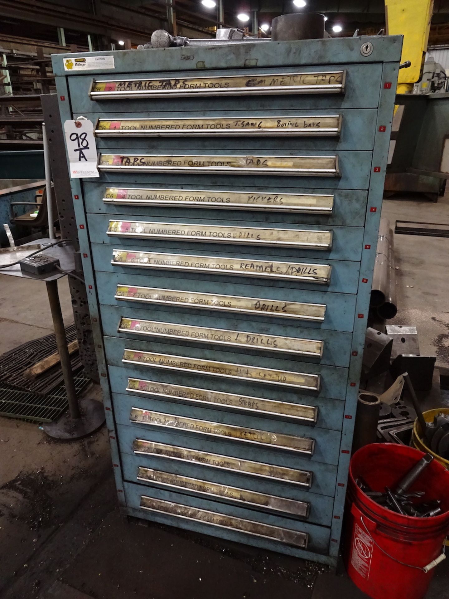 LOT: Stanley Vidmar 14-Drawer Tool Storage Cabinet, with Contents