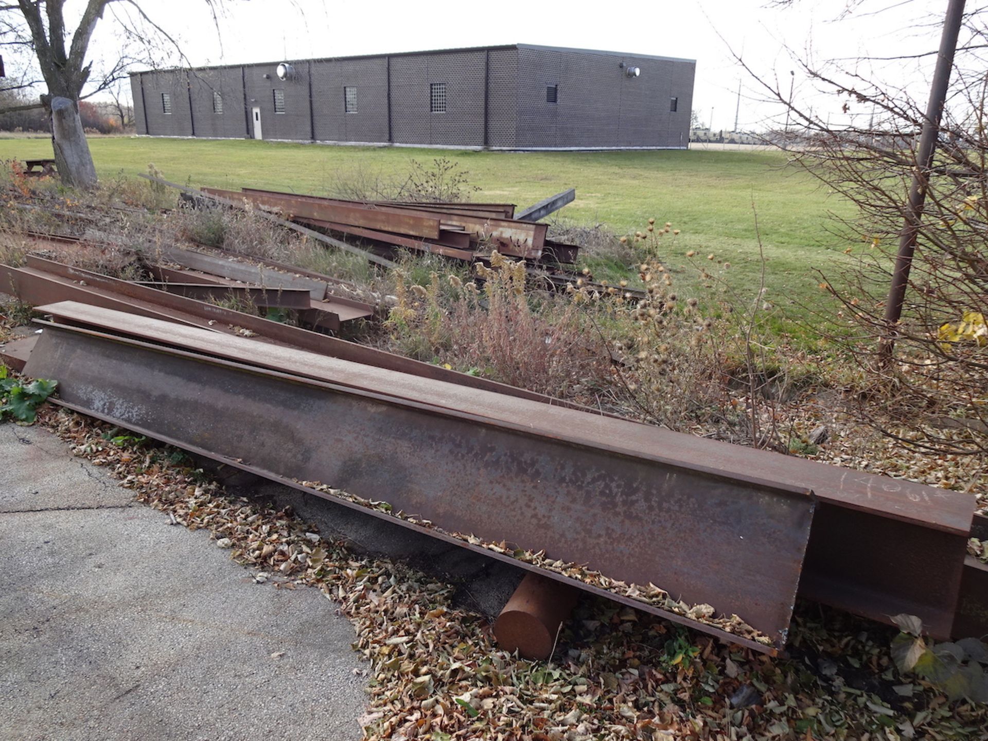 LOT: All Scrap on Southwest Side of Building including I-Beam, Tubing, Square, Channel, Steel Racks, - Image 10 of 24