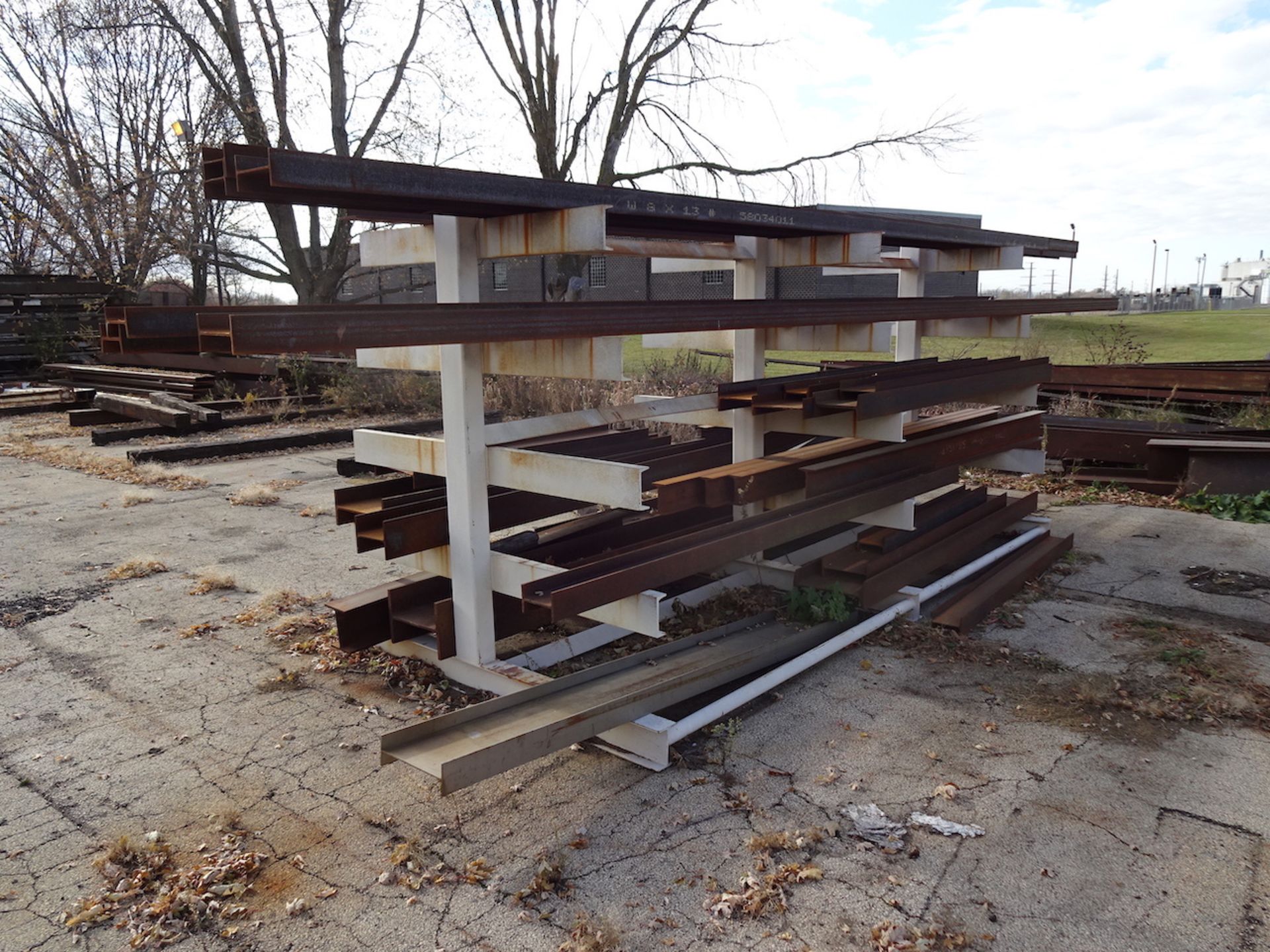 LOT: All Scrap on Southwest Side of Building including I-Beam, Tubing, Square, Channel, Steel Racks, - Image 12 of 24