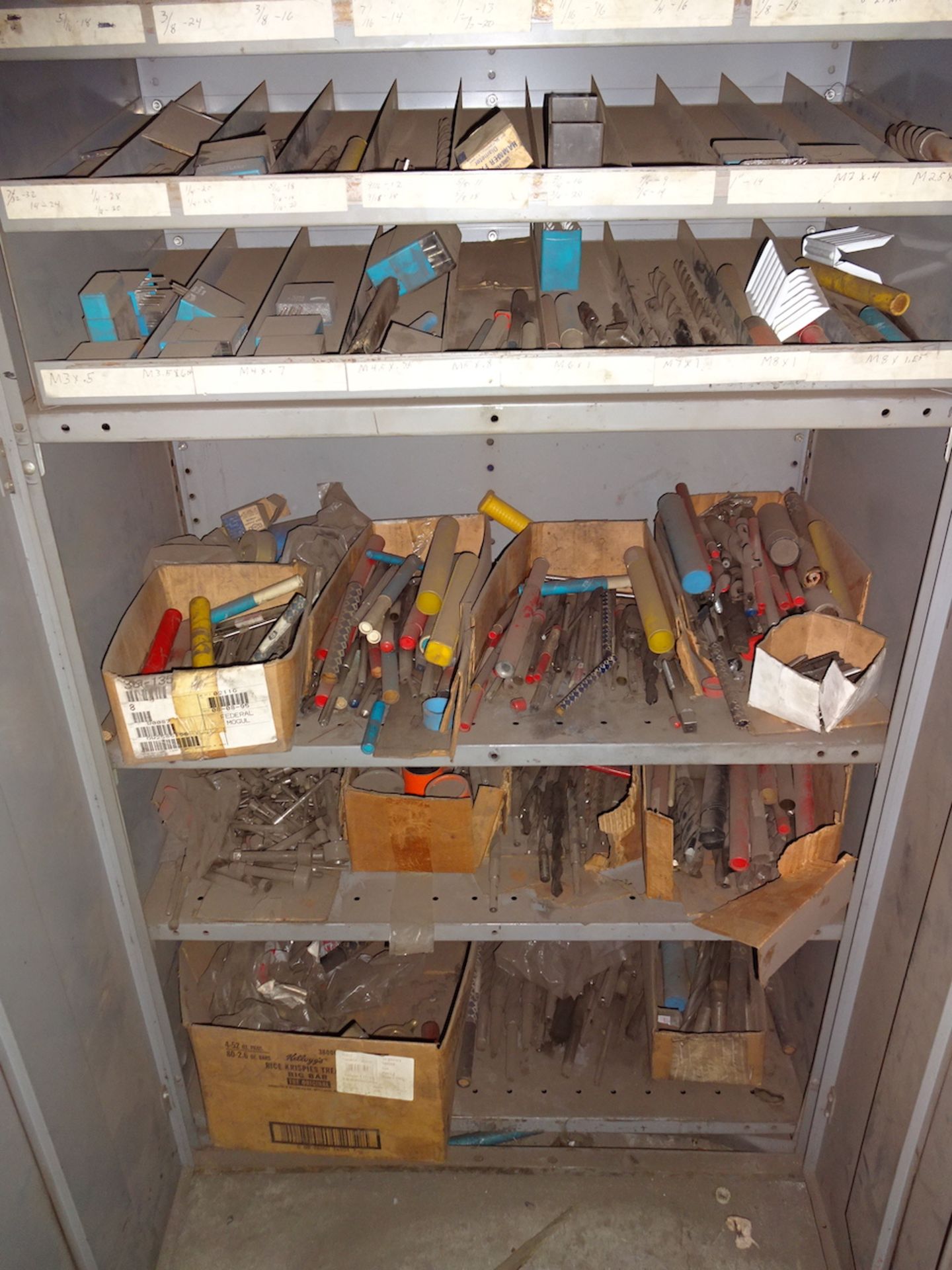 LOT: (3) Double-Door Steel Storage Cabinets with Assorted Drill Bits, Tooling, etc. - Image 3 of 6