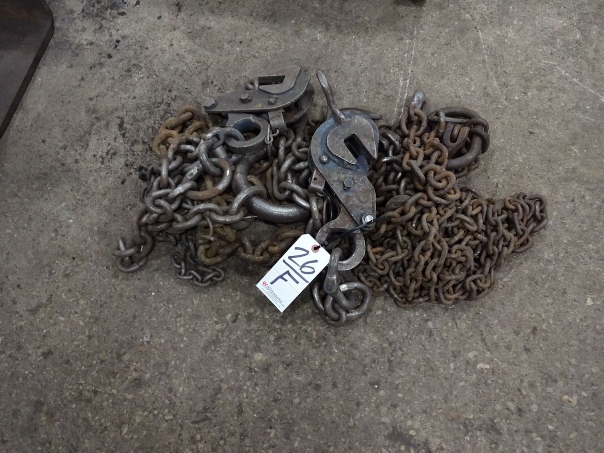 LOT: (2) Chain Slings with Sheet Grabs