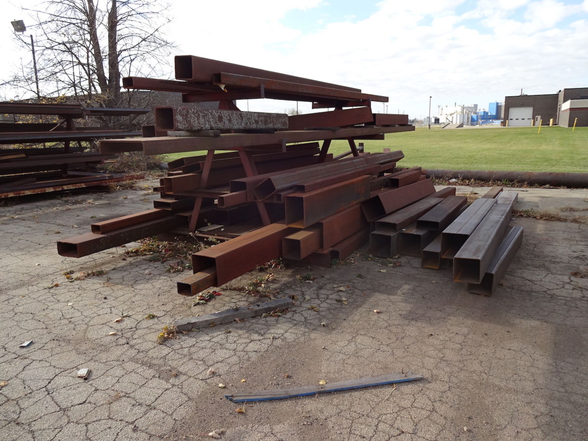 LOT: All Scrap on Southwest Side of Building including I-Beam, Tubing, Square, Channel, Steel Racks, - Image 5 of 24