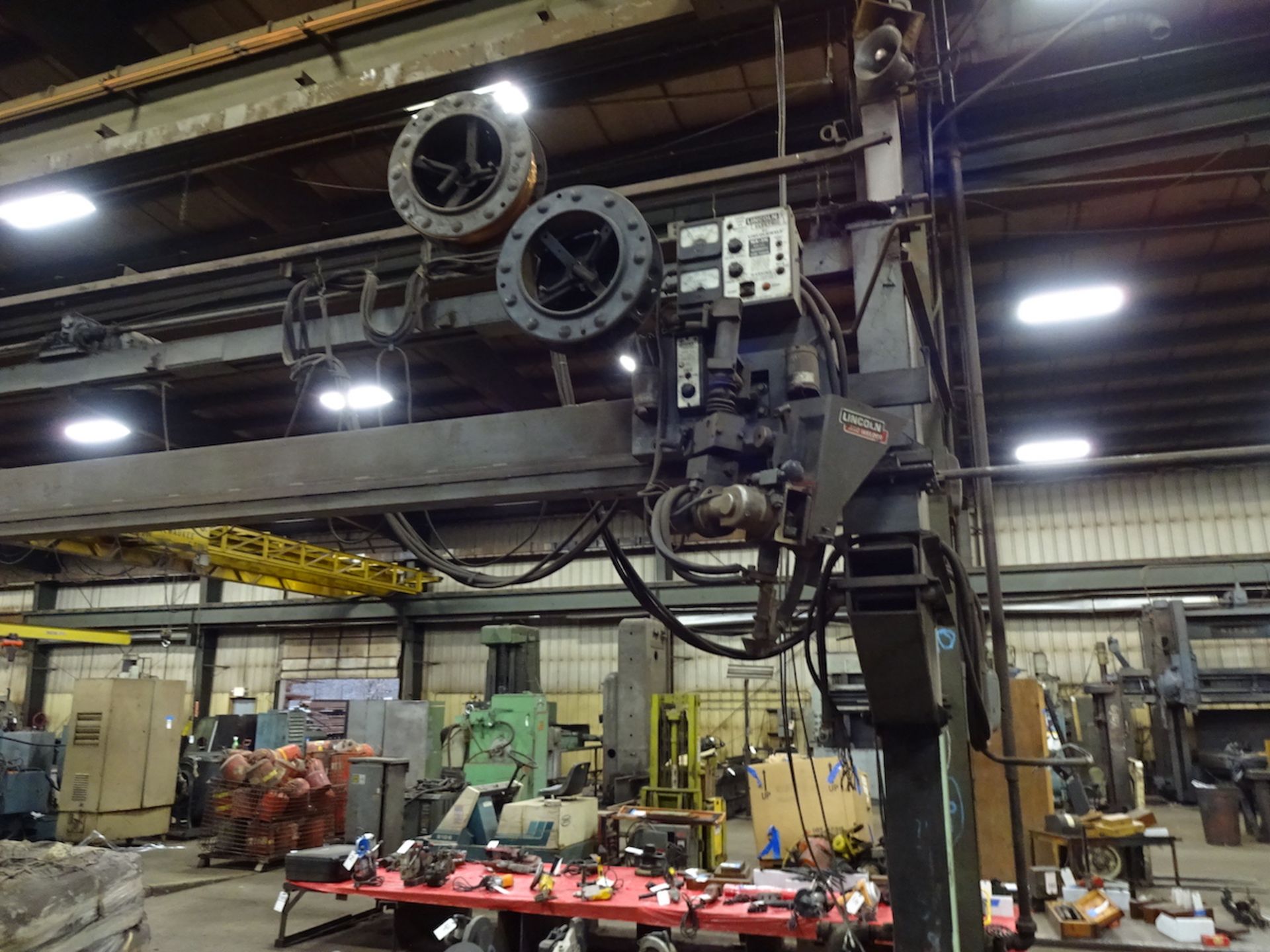 LOT: Lincoln 14 ft. (approx.) Gantry Type Seam Welder, with Lincoln NA-3N Wire Feeder, Lincoln Model - Image 2 of 3