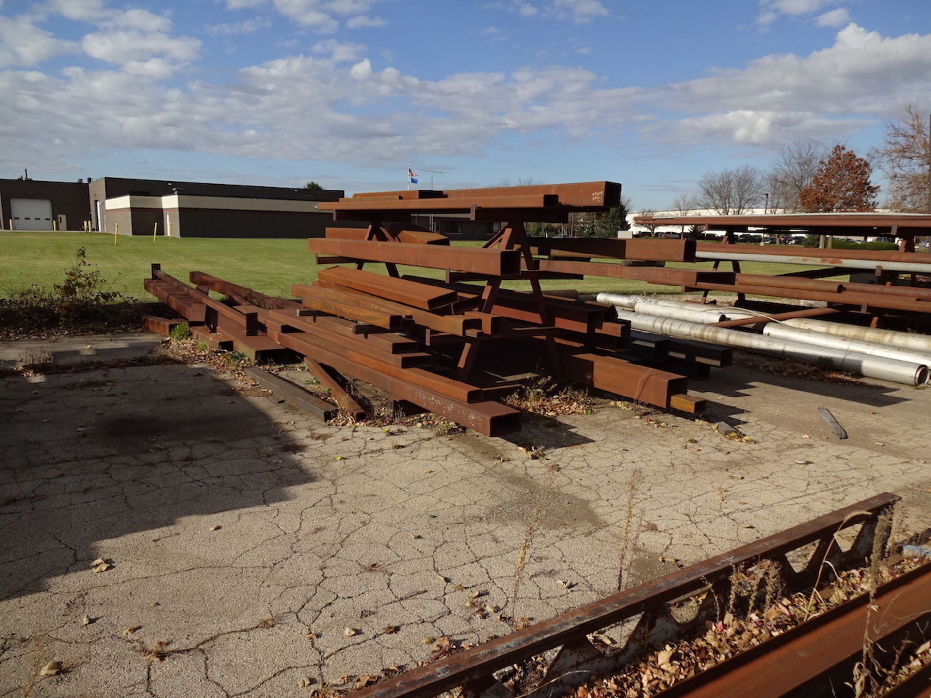 LOT: All Scrap on Southwest Side of Building including I-Beam, Tubing, Square, Channel, Steel Racks, - Image 6 of 24