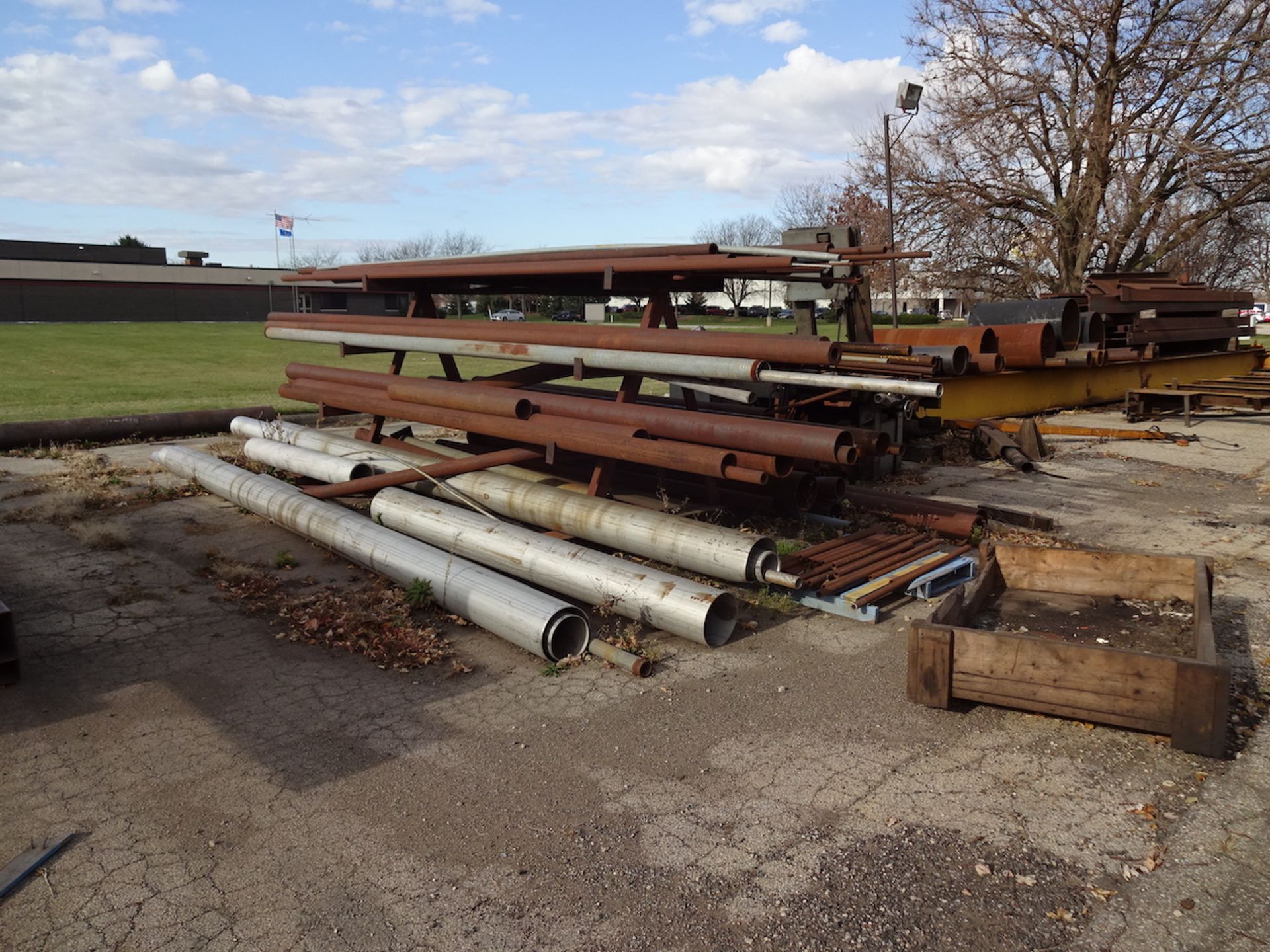 LOT: All Scrap on Southwest Side of Building including I-Beam, Tubing, Square, Channel, Steel Racks, - Image 4 of 24