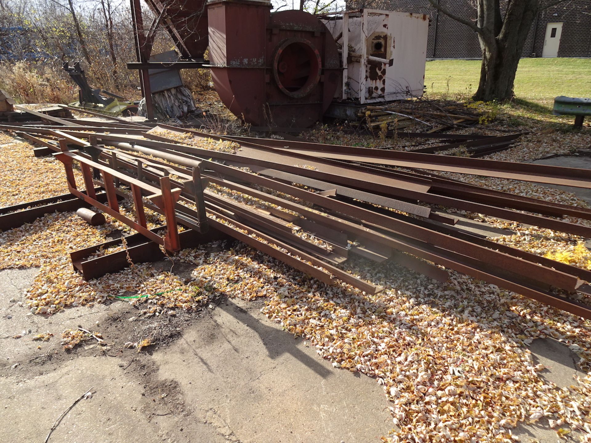 LOT: All Scrap on Southwest Side of Building including I-Beam, Tubing, Square, Channel, Steel Racks, - Image 19 of 24