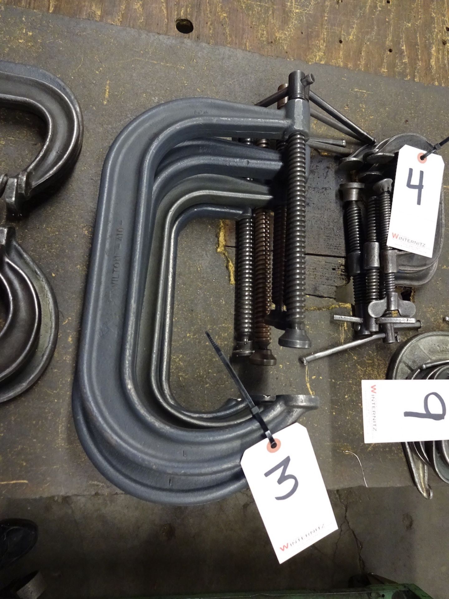 LOT: (5) Assorted Large C-Clamps