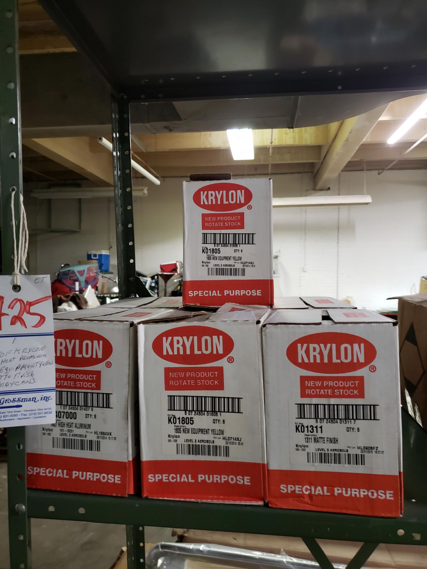 LOT OF KRYLON HIGH HEAT ALUMINUM NEW EQUIPMENT YELLOW AND MATTE FINISH - 41 CANS