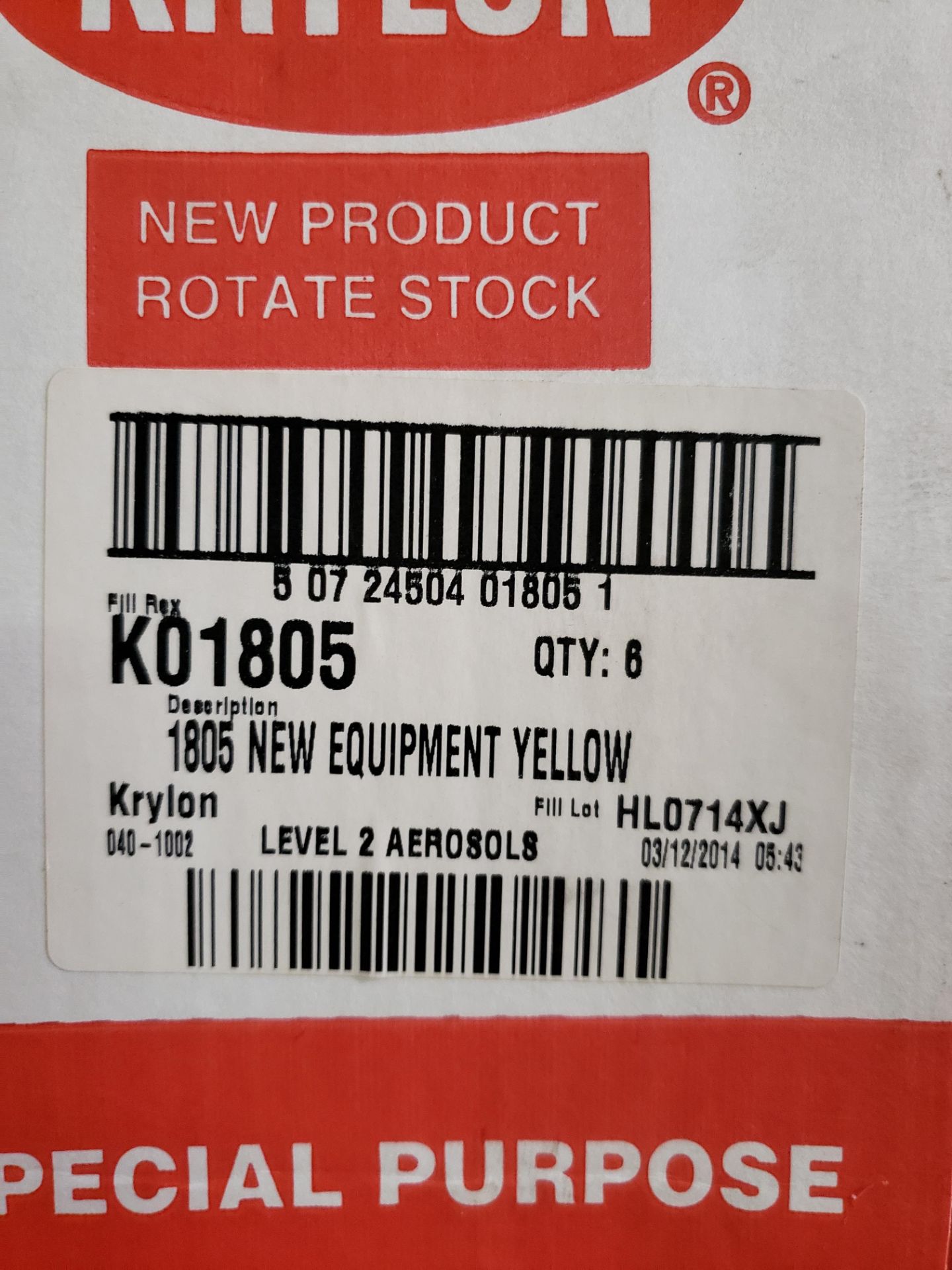 LOT OF KRYLON HIGH HEAT ALUMINUM NEW EQUIPMENT YELLOW AND MATTE FINISH - 41 CANS - Image 2 of 4