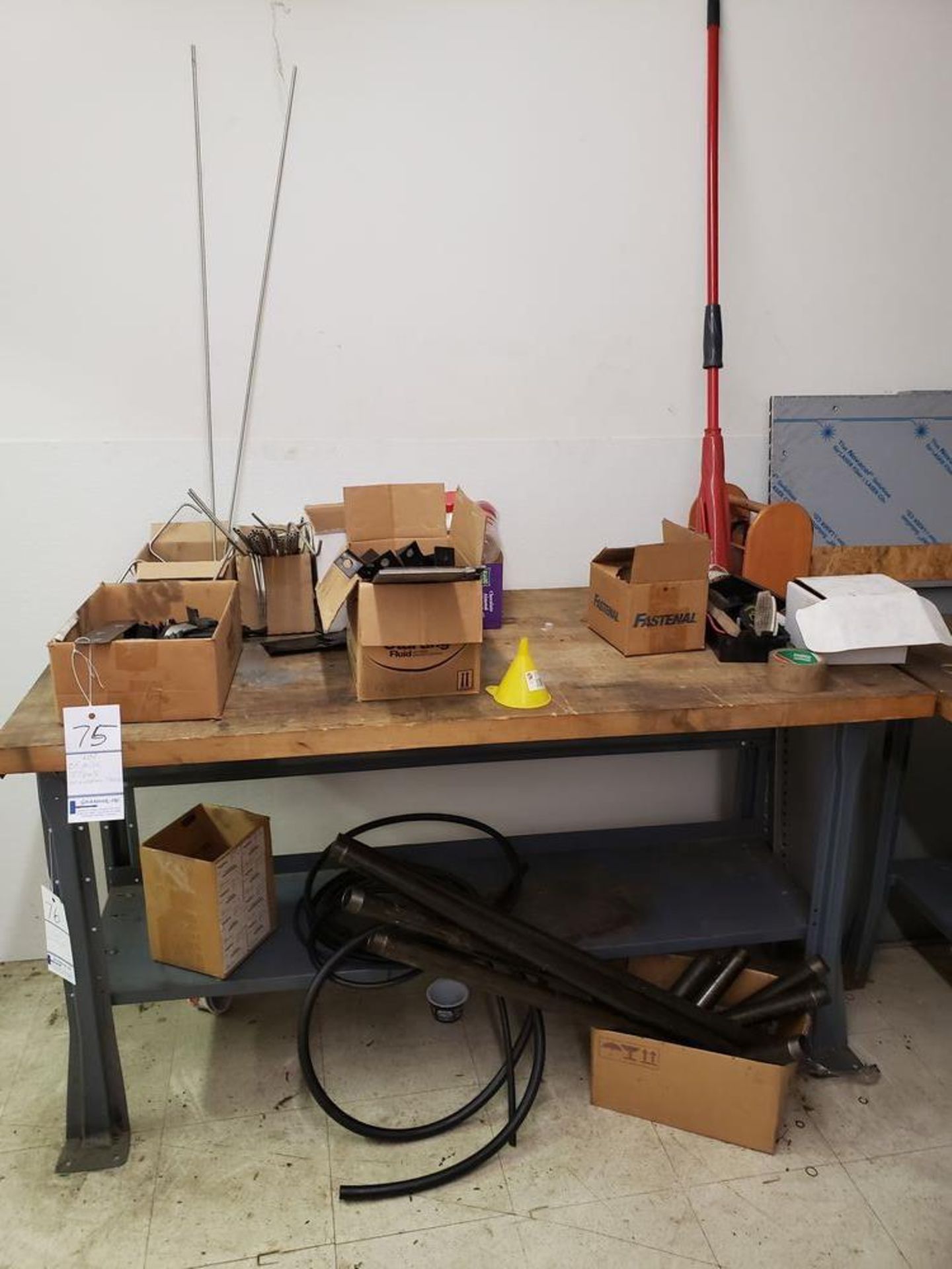 LOT OF MISC ITEMS ON AND UNDER TABLE