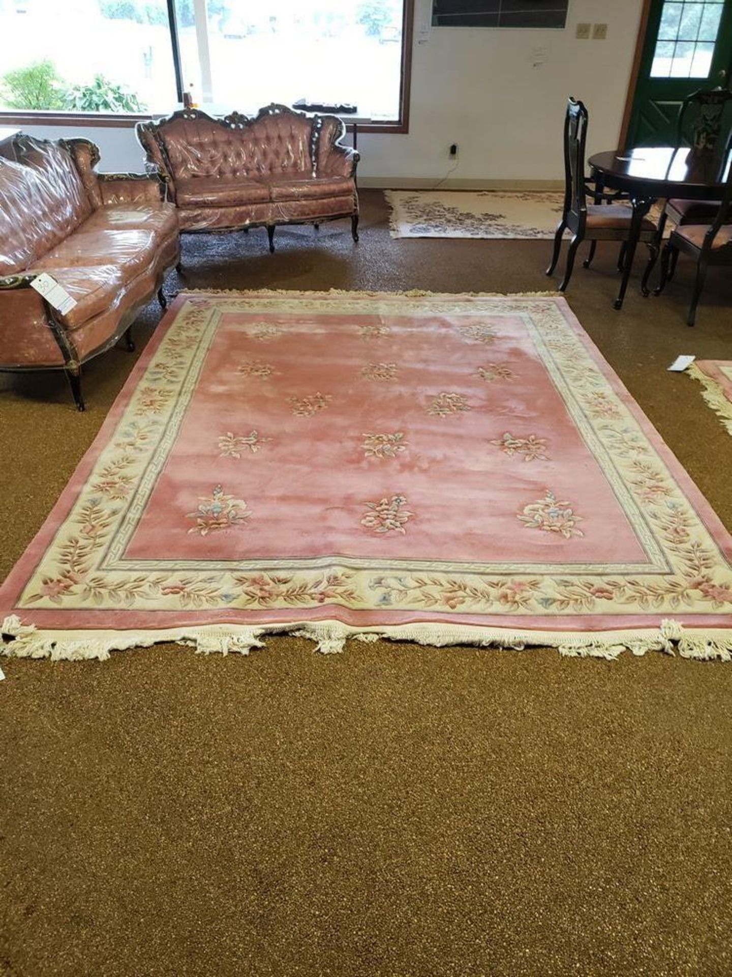 PINK ORIENTAL AREA RUG 10'7" X 8'