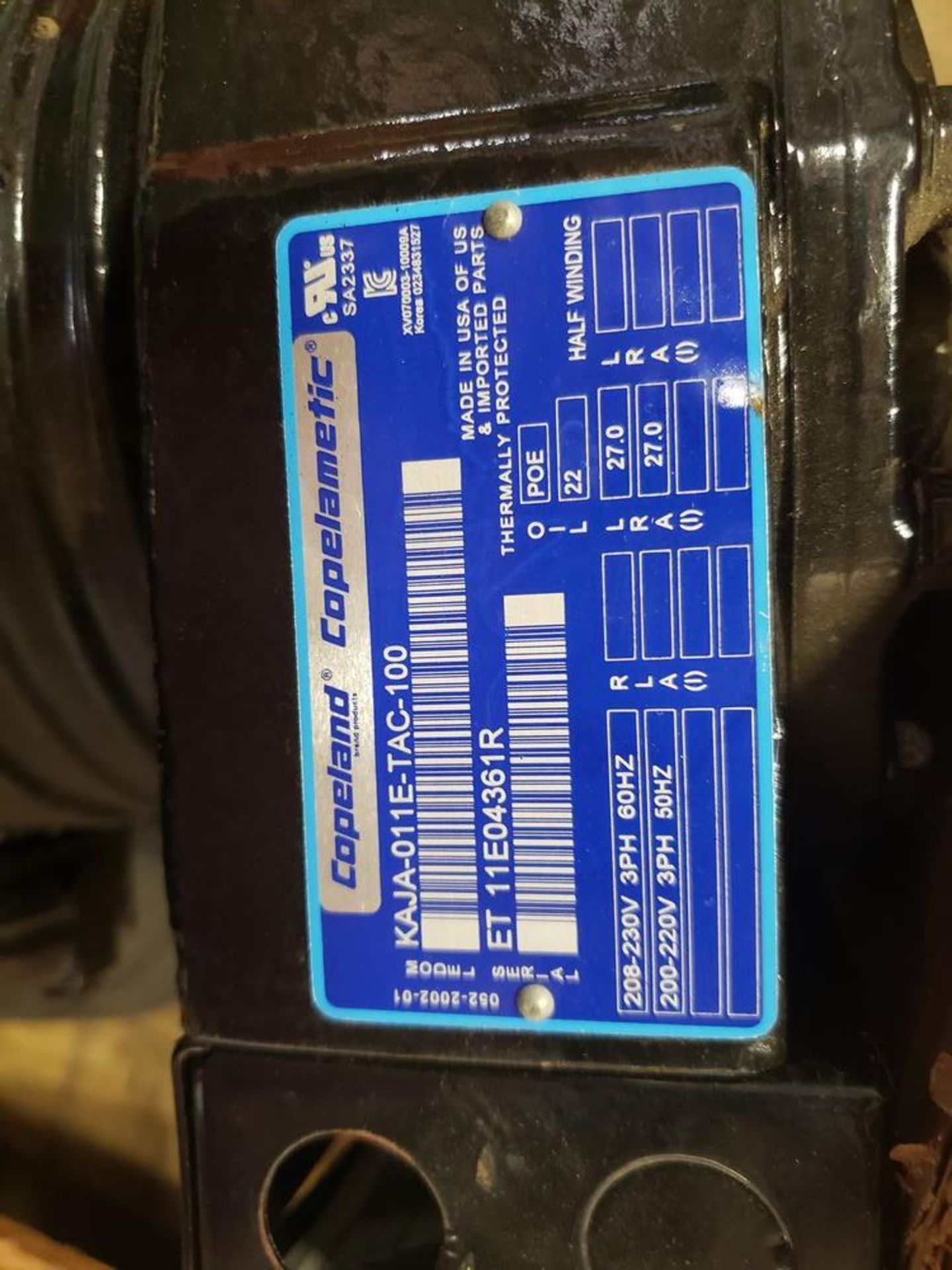 COPELAND COMPRESSOR -- Note: This lot is at the 2nd locatiom (Grossman Annex 3000 Lakeside Ave. E. , - Image 2 of 4