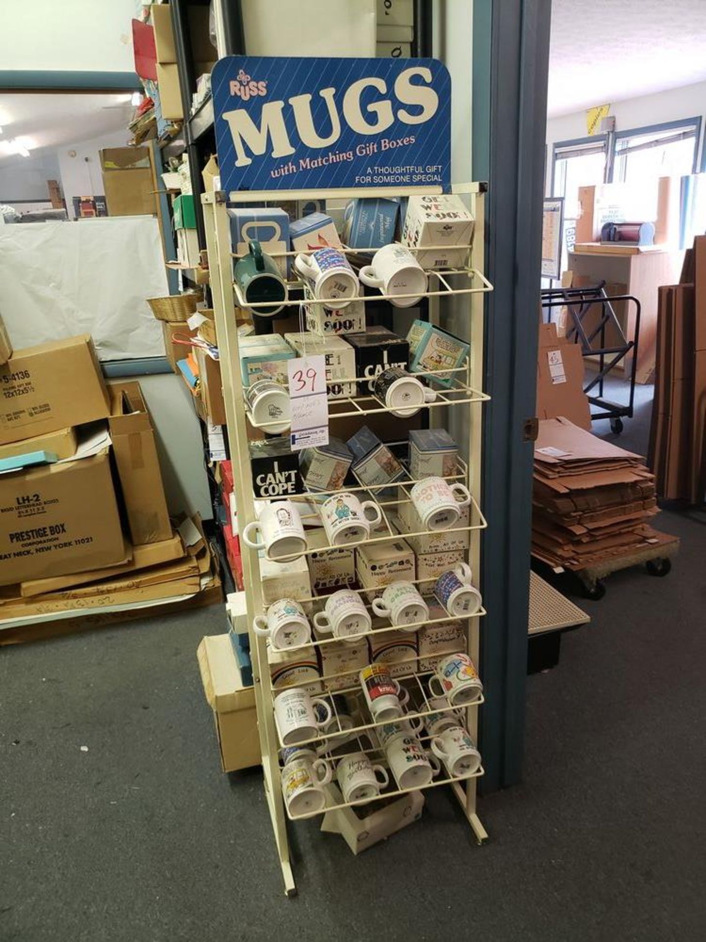 GIFT MUGS WITH DISPLAY RACK (Note: Your bid is multiplied by the quantity)