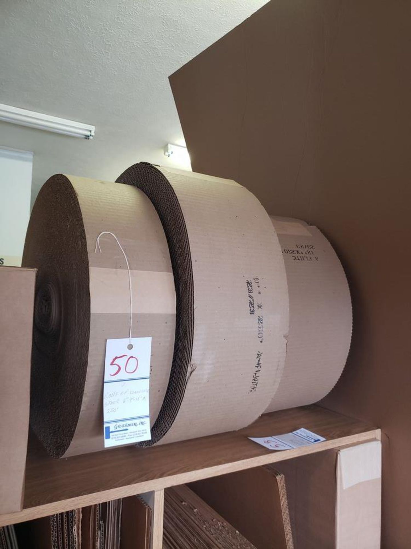 ROLLS OF CORRUGATED STOCK (Note: Your bid is multiplied by the quantity)