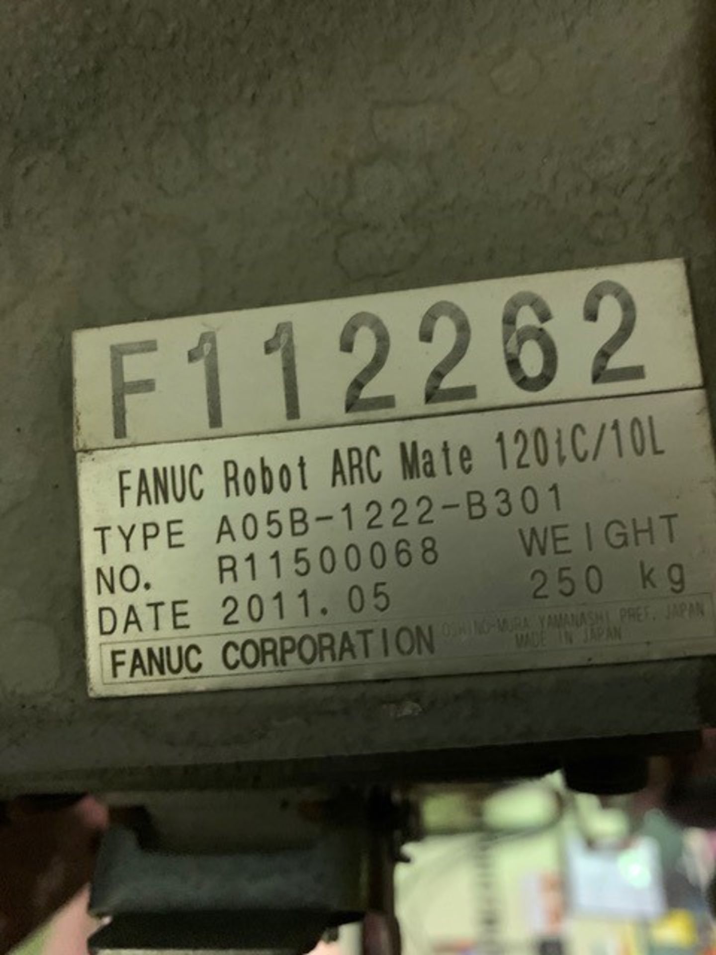 FANUC ROBOT ARCMATE 120iC/10L WITH R-30iA CONTROL, TEACH & CABLES, YEAR 2011, SN 112262 - Image 18 of 19